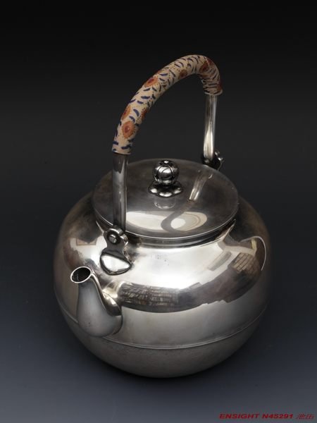 易軒珍藏】N45291日本銀壺*池田*製望月銀壺(原供箱) .非日本鐵壺