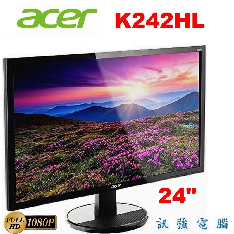 ACER K242HL 24吋LED 液晶顯示器、1080P Full HD 超輕薄高畫質