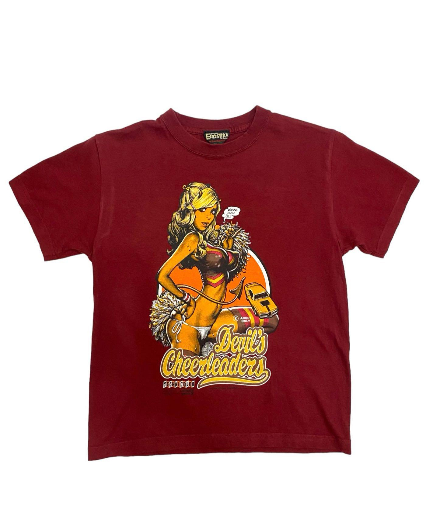Rockin'Jelly Bean Devil's Cheerleaders T-Shirt酒紅色,size=s