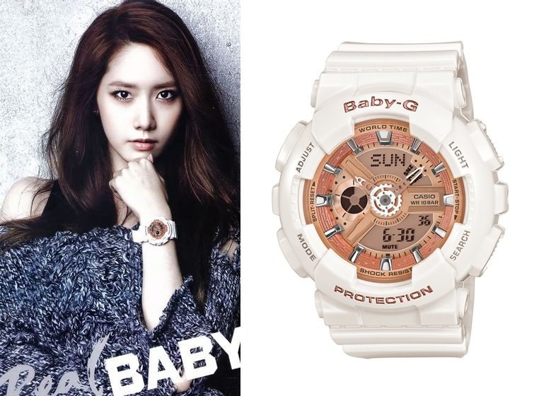 BABY-G CASIO卡西歐少女時代潤娥(允兒)代言立體白玫瑰金雙顯女錶