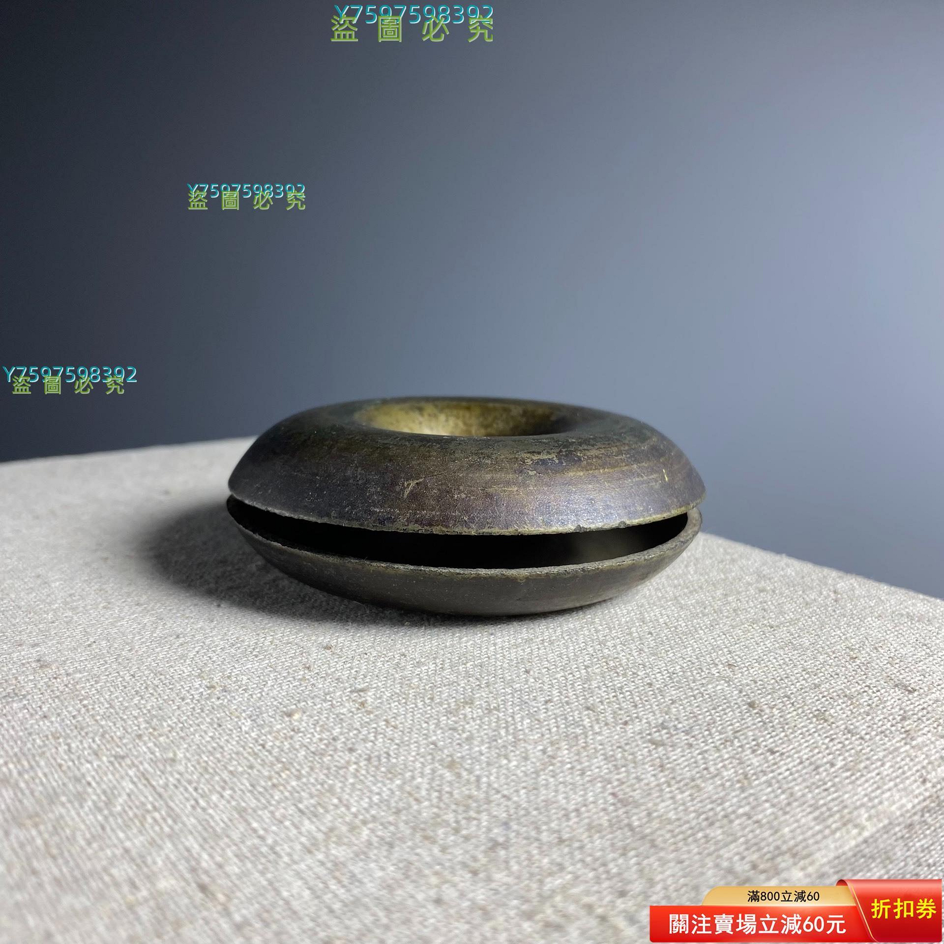 江戶時代白銅虎撐醫鈴y06 直徑7.8cm，厚2.5cm，重118.5g，美品二手【古