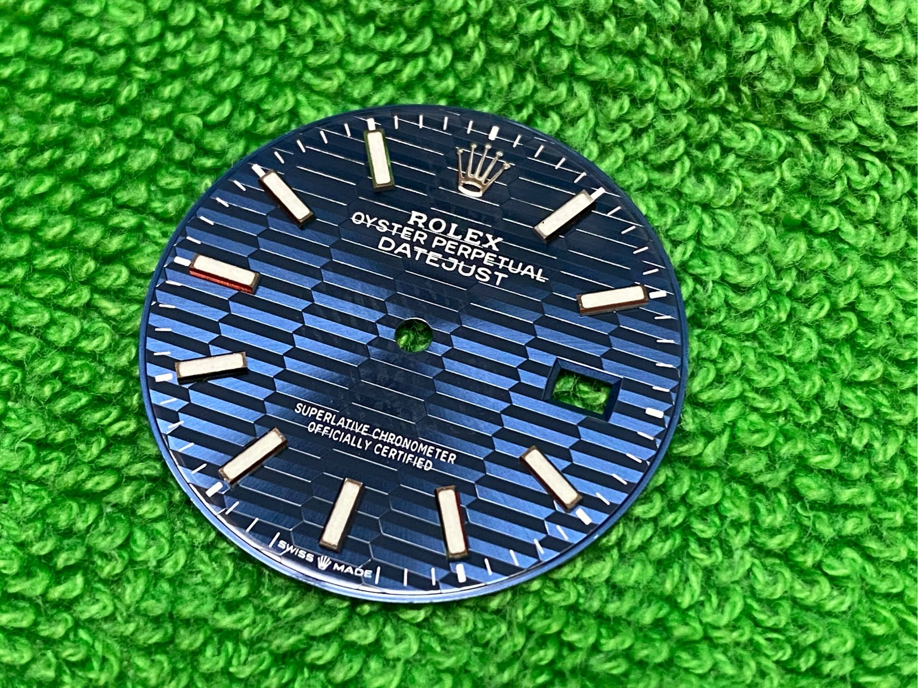 ROLEX Datejust 36 126234 126200 原裝藍色三角坑紋雷射蝕刻面盤 藍坑紋面盤