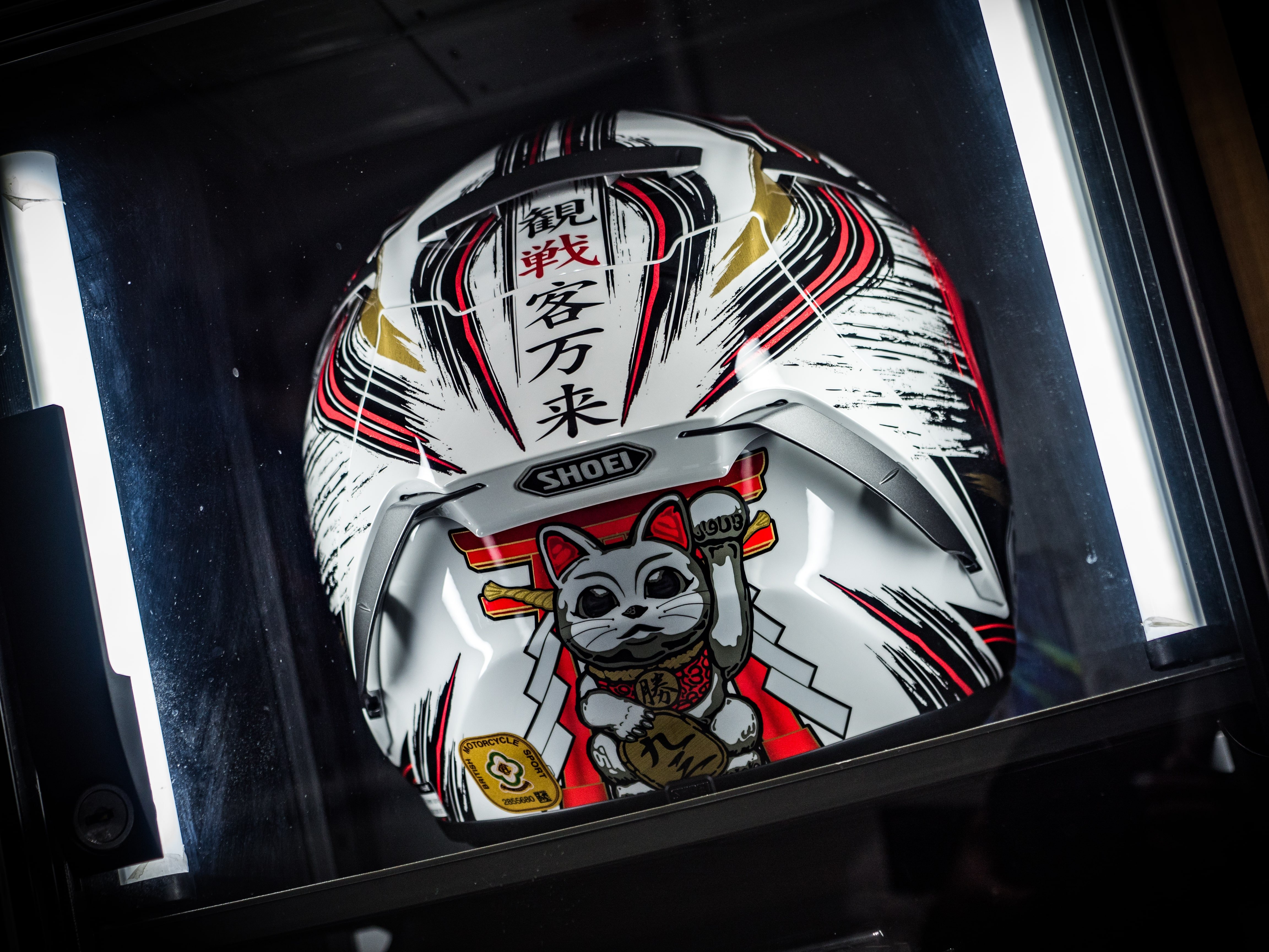 絕版日本招財貓帽SHOEI X 14 MARQUEZ MOTEGI 2 MM93 限量彩繪碳纖維全