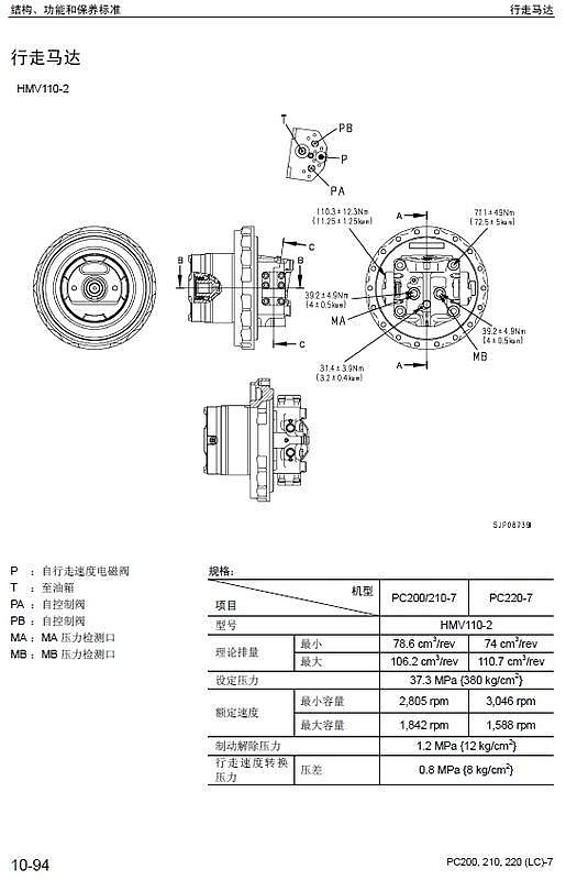 小松Komatsu中文版挖土機維修手冊電路圖PC200-7 PC210-7 PC220-7