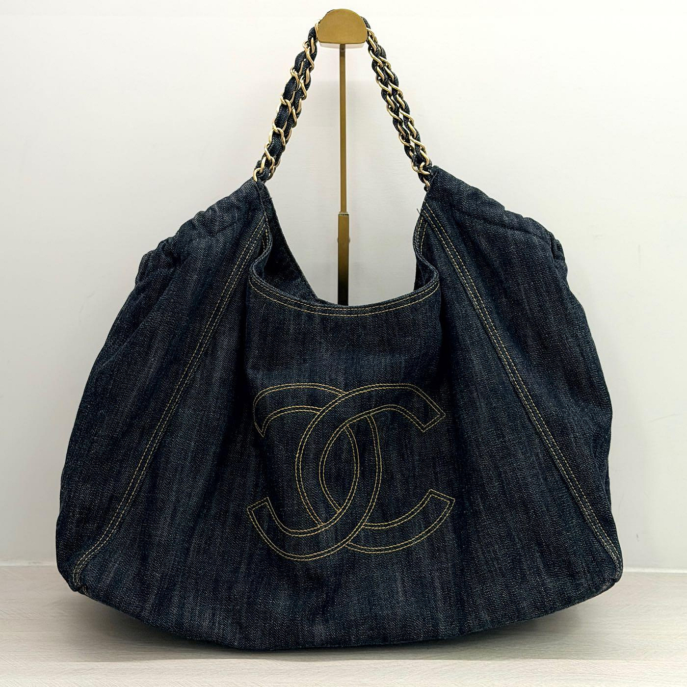 Chanel vintage托特包 手提肩背包 牛仔《精品女王全新&二手》