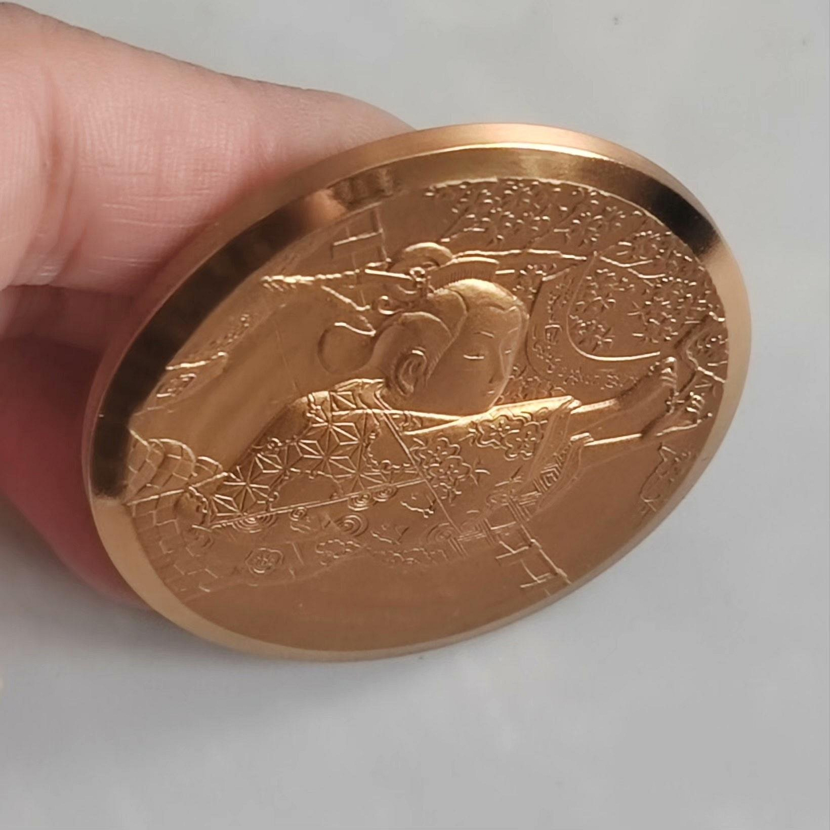 1982年日本櫻花之道御衣黃大銅章，造幣局嚴選紀念章，直徑55mm，厚度