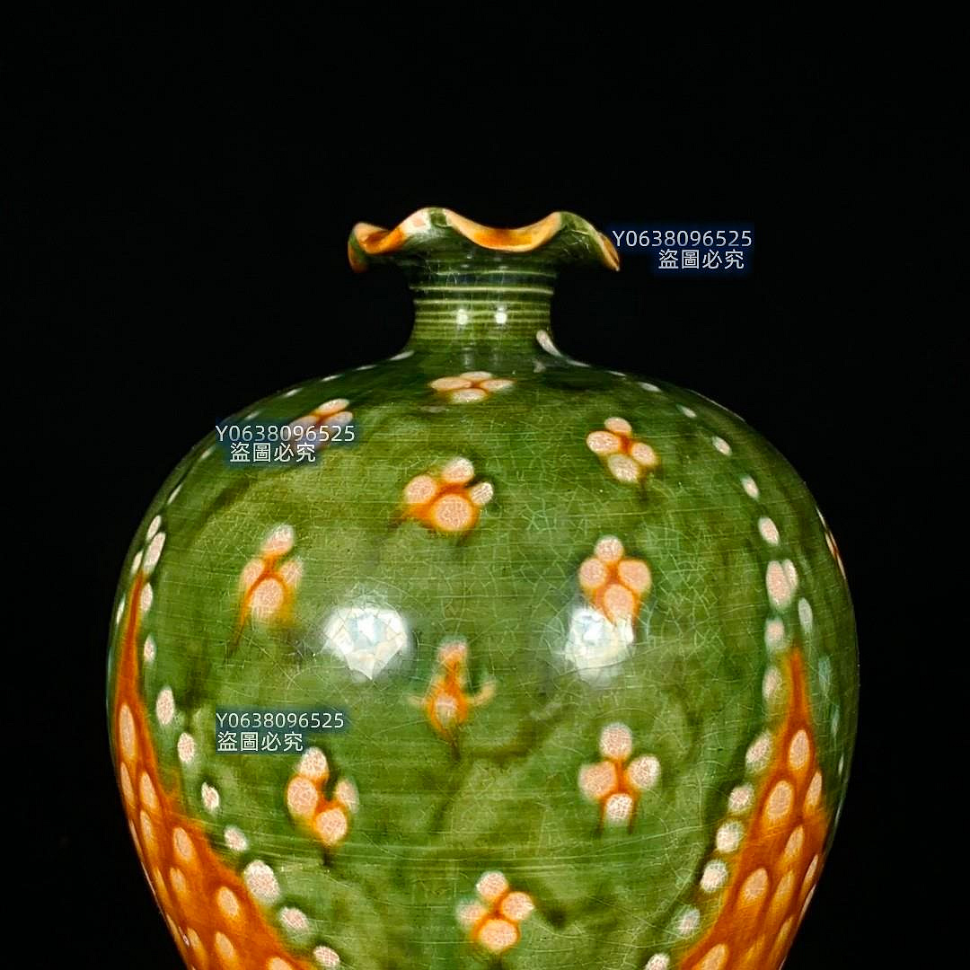 唐三彩花口梅瓶，高26直徑13cm，3001744 官窯汝瓷建窯【古雲】 | Yahoo拍賣