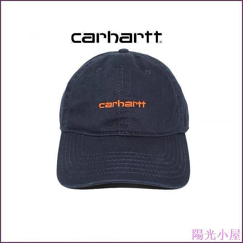 藏青*2、紅在庫carhartt卡哈特帽子軟頂小刺繡鴨舌帽防曬棒球帽戶外情侶遮陽帽-陽光小屋
