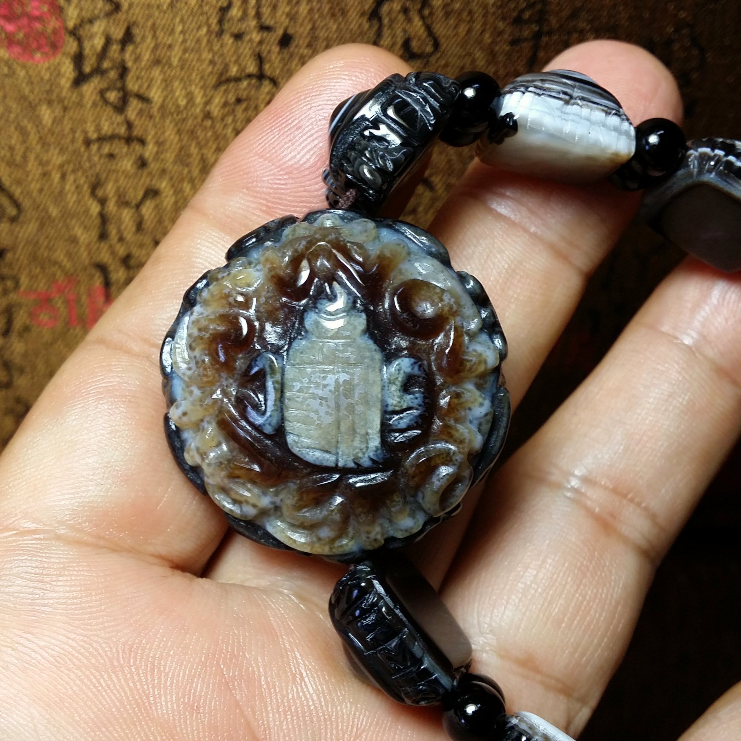 あずきちゃん瑪瑙　龍眼天珠　9-190 あずきちゃん瑪瑙 龍眼天珠 9-190 あずきちゃん様専用瑪瑙 龍眼天珠 9-190