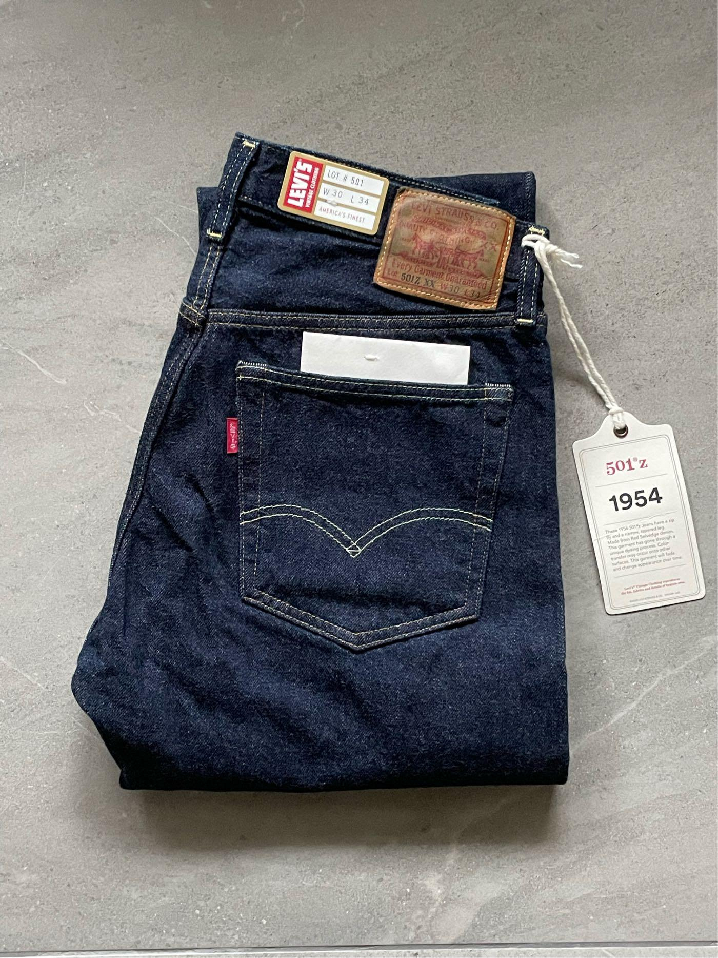 全新Levi's Vintage Clothing LVC 1954 501ZXX one washed 原色W30