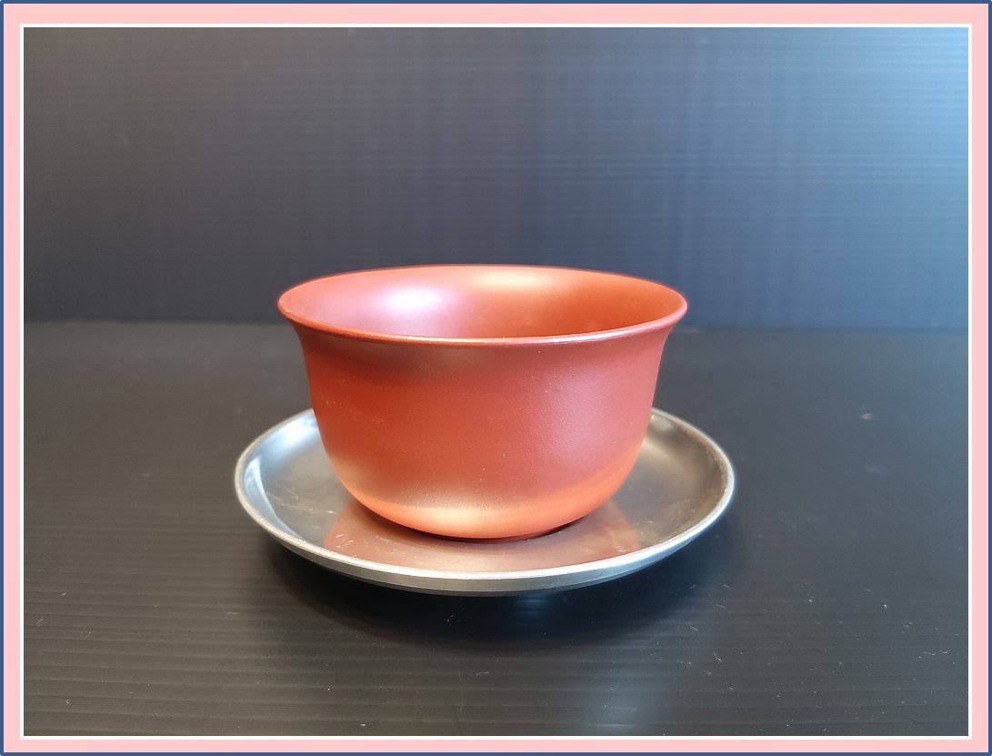 勇福堂》】日本茶道具－二世秦藏六（藏六居）造【純錫圓式茶托5