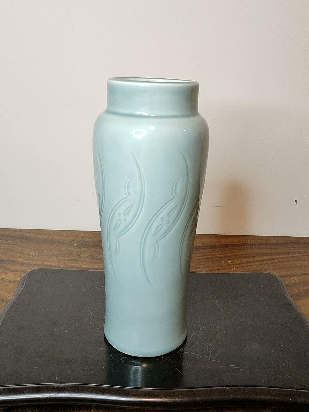 R★翠堂　高麗青資　花瓶　高さ30センチ 嚴選日本伊藤翠堂大尺寸青瓷花瓶，高達30㎝完美造型。適合收藏家與花卉
