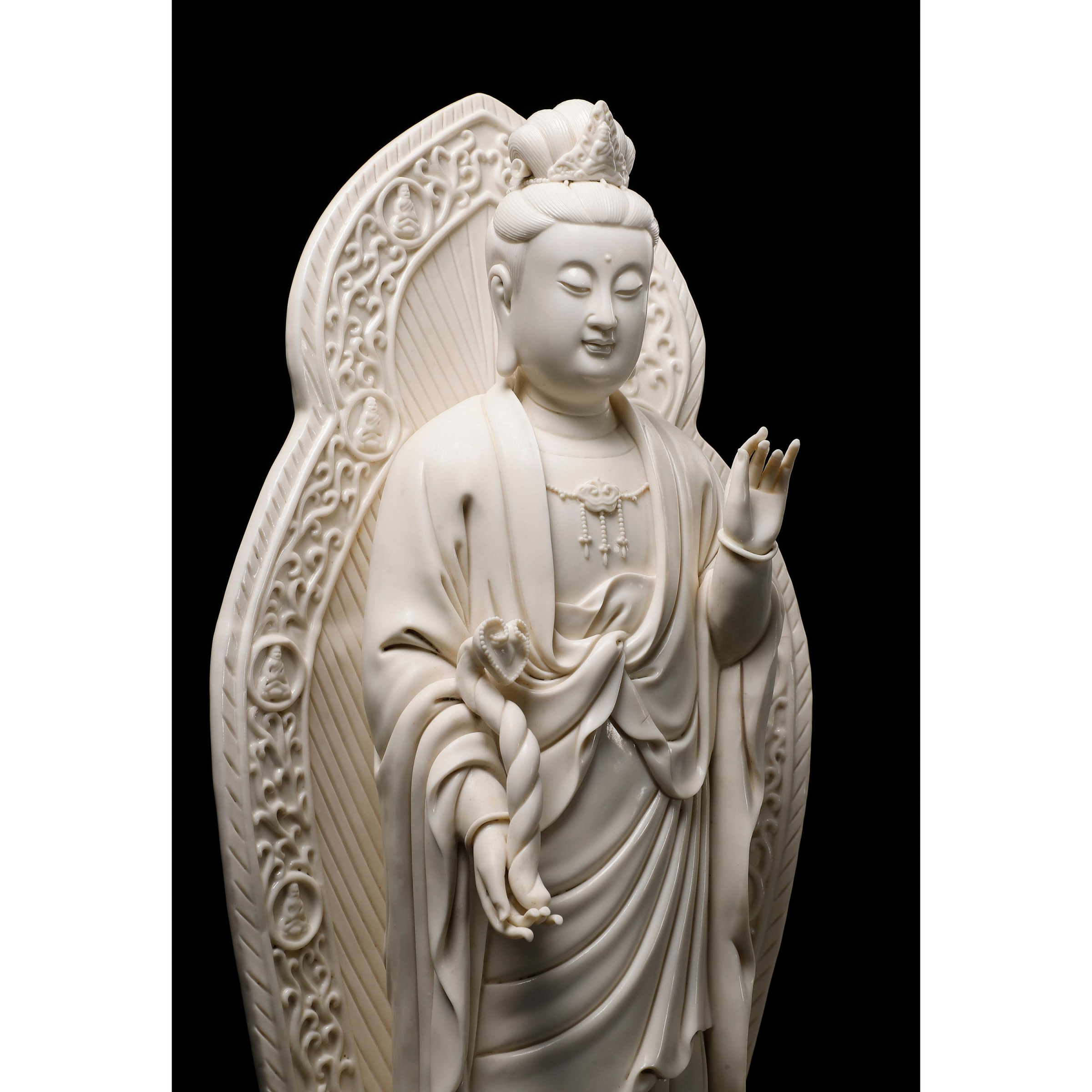 白磁觀音像 何朝宗 置物 東方拍賣-老件德化白瓷如意觀音造像款何朝宗重7kg(EH-SAKT01)限