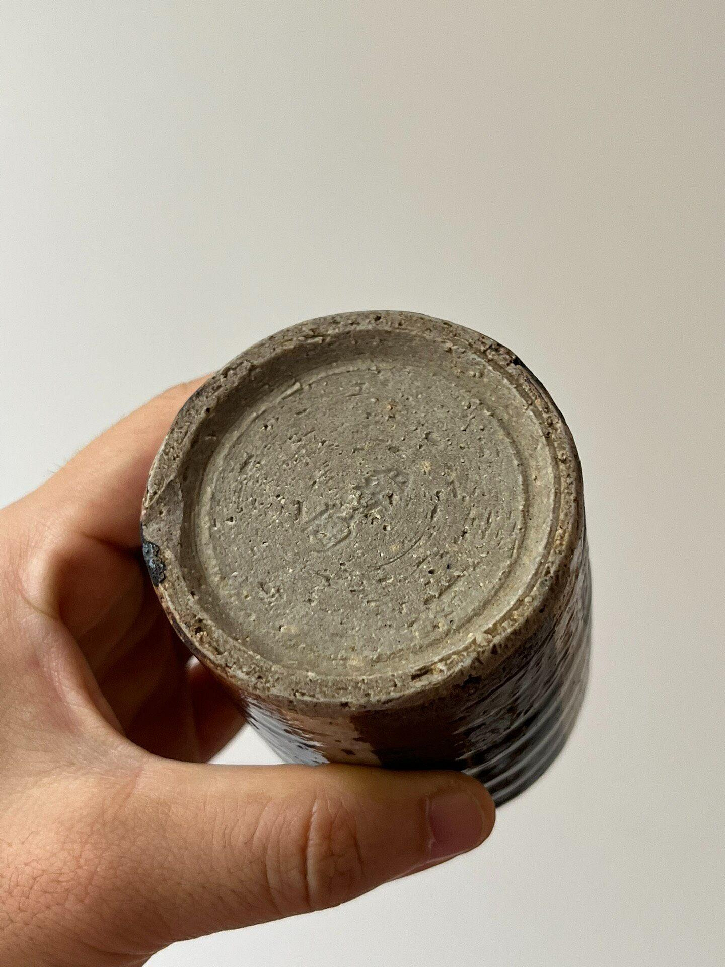 嚴選加藤舜陶鐵釉瀨戶燒花瓶天皇御用珍藏陶瓷藝術品小脫釉小磕仍美觀貼