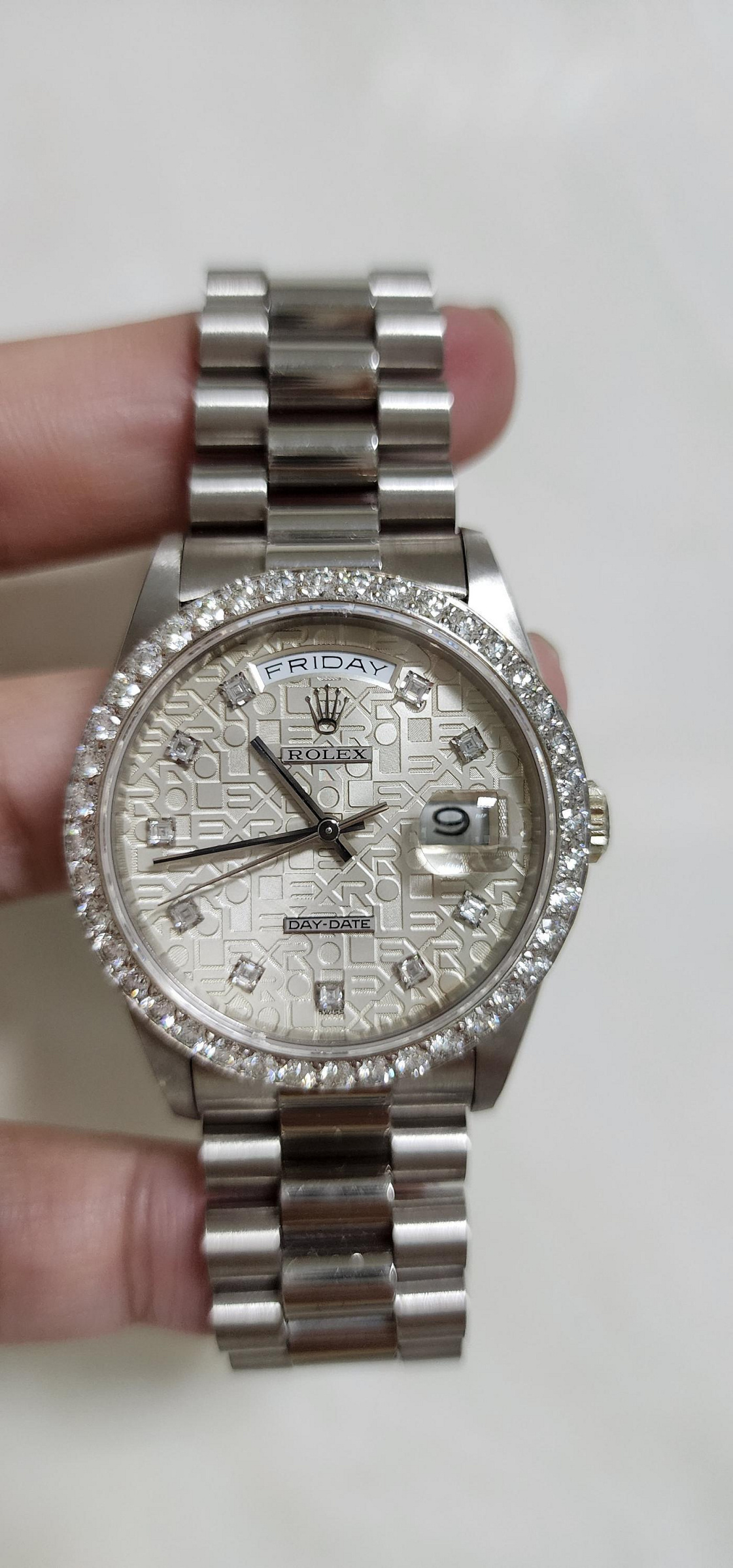 勞力士 rolex 18239 18k 原廠 電腦紀念面 公主方鑽 面盤 36mm