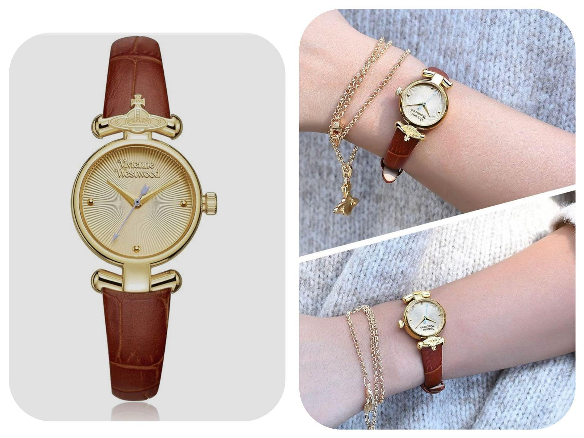 【Vivienne Westwood】Maida VV090GDBR Vivienne Westwood Maida Women's Leather Watch – VV090GDBR