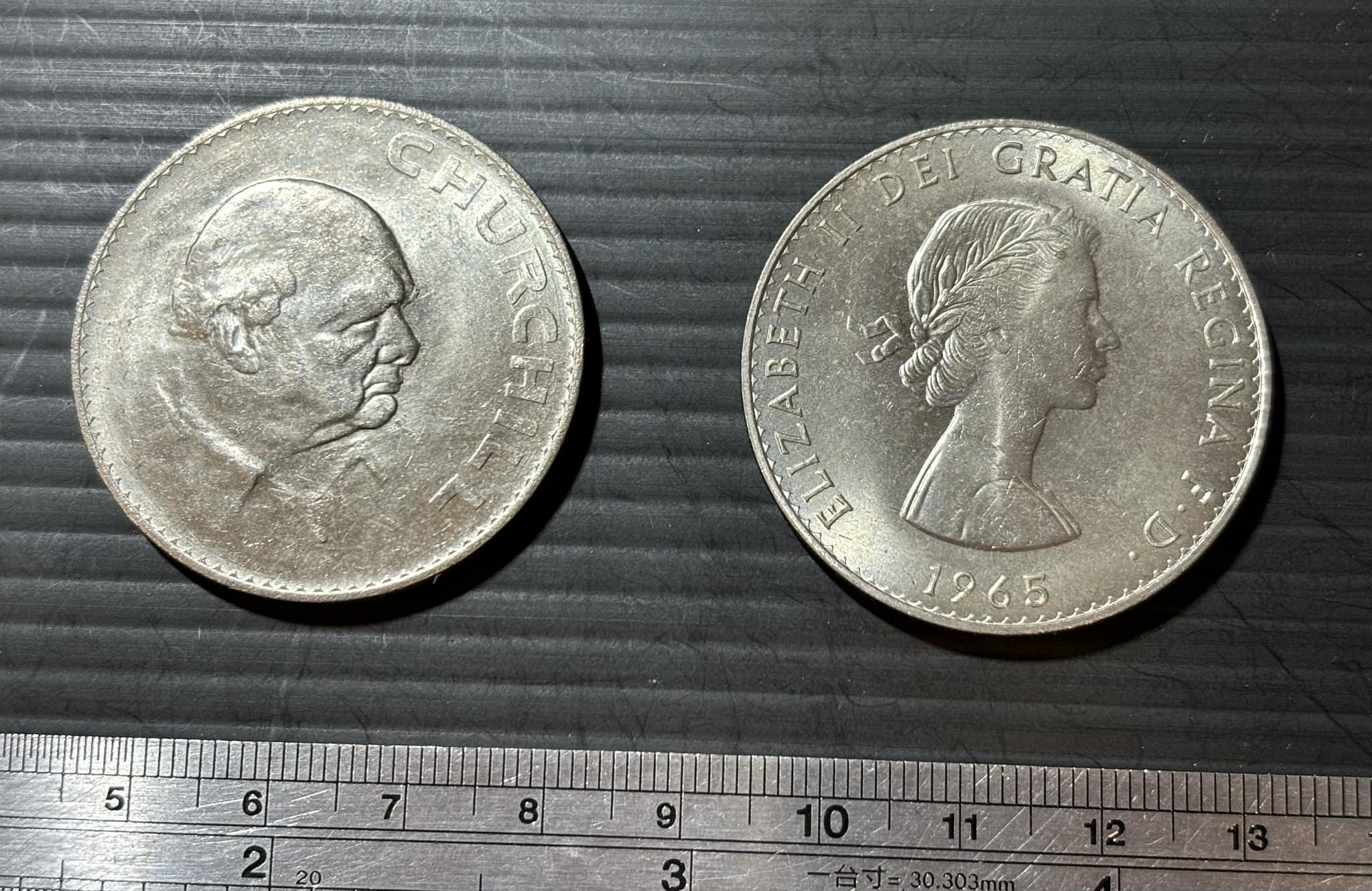 超值硬幣】英國1965年1 Crown 首相邱吉爾紀念幣一枚，伊莉莎白二世肖像，絕版少見~98新~UNC | Yahoo拍賣