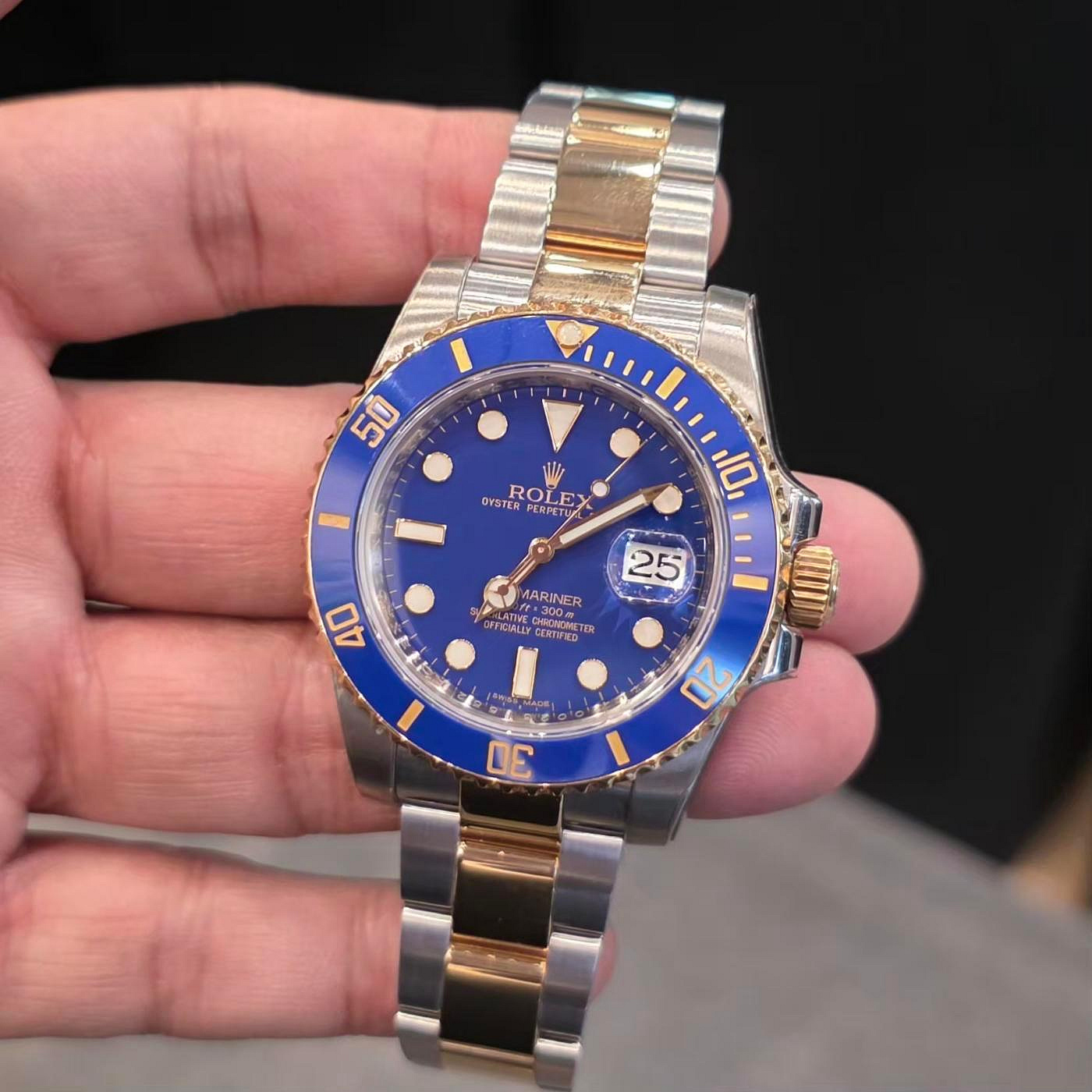 【個人藏錶】 ROLEX 勞力士 116613LB 少量 漆藍色面盤 日期窗 300防水 2012年 自動上鏈機械錶 40mm 126613lb