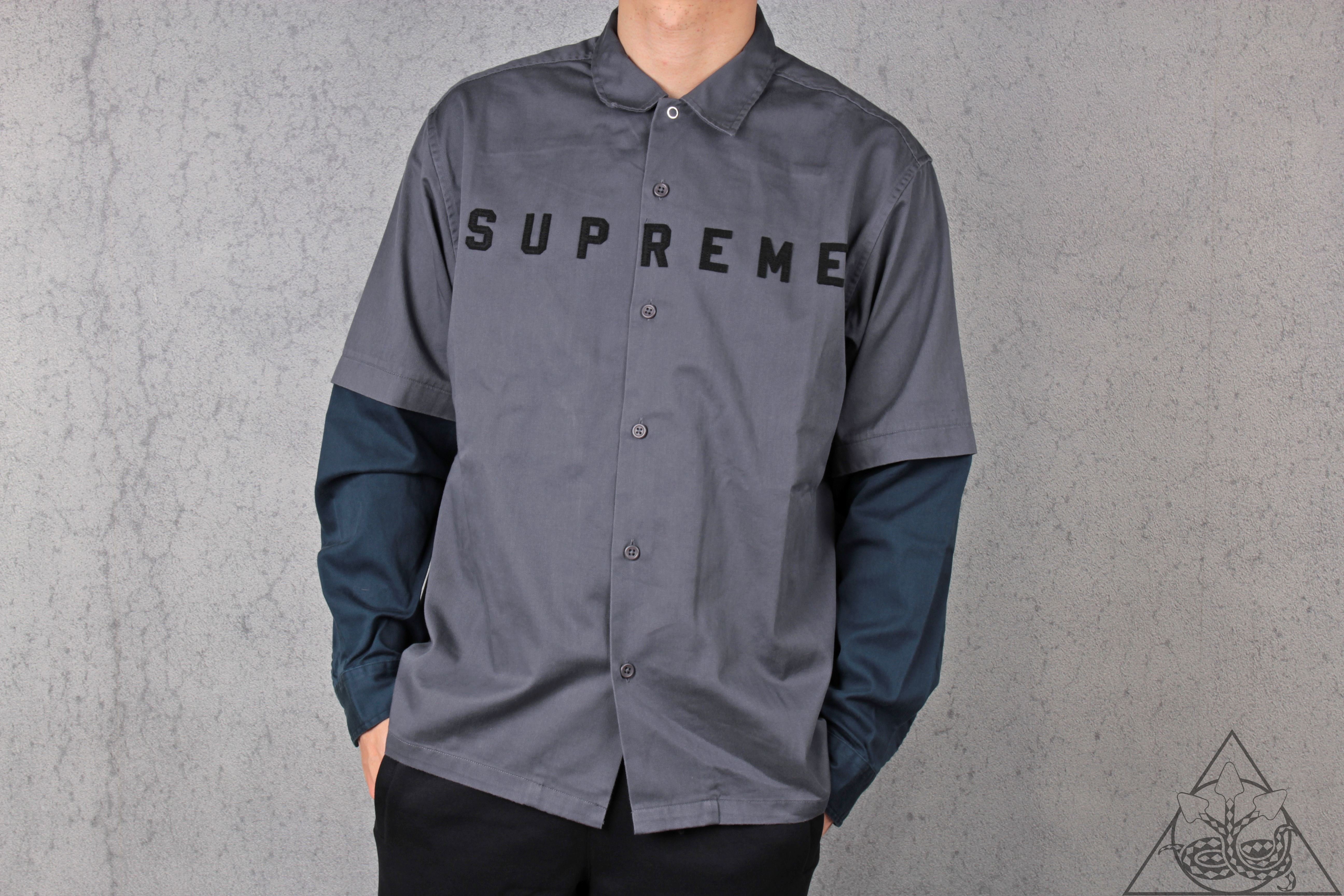 Supreme 2-Tone Work Shirt Dark Grey Lサイズ