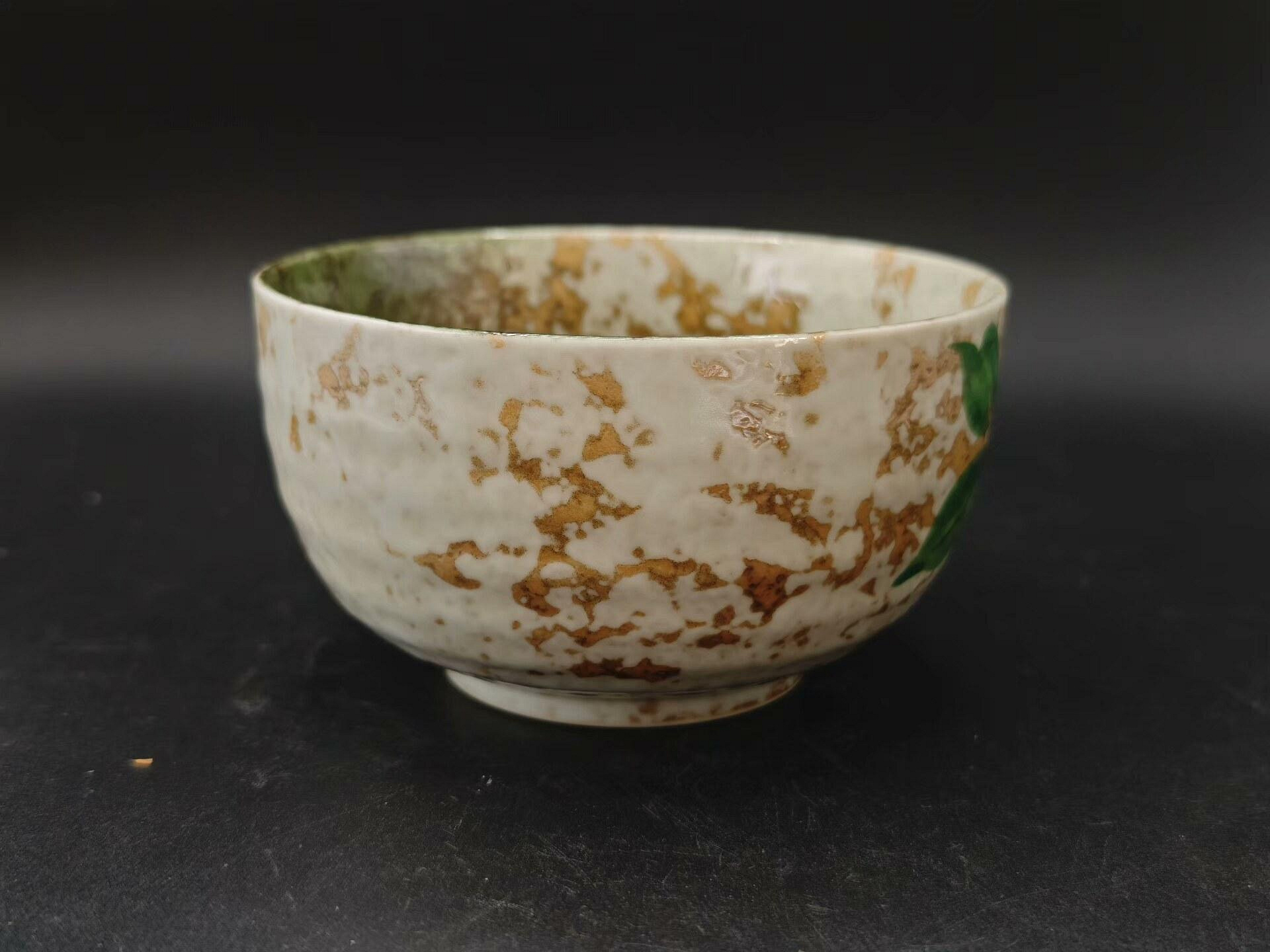 和光園赤繪膠質釉抹茶碗 湯碗 飯碗 年代品保管品 日本舶來品和光園赤繪膠質釉抹茶碗湯吞碗飯碗筆洗果子砵全新品實物圖