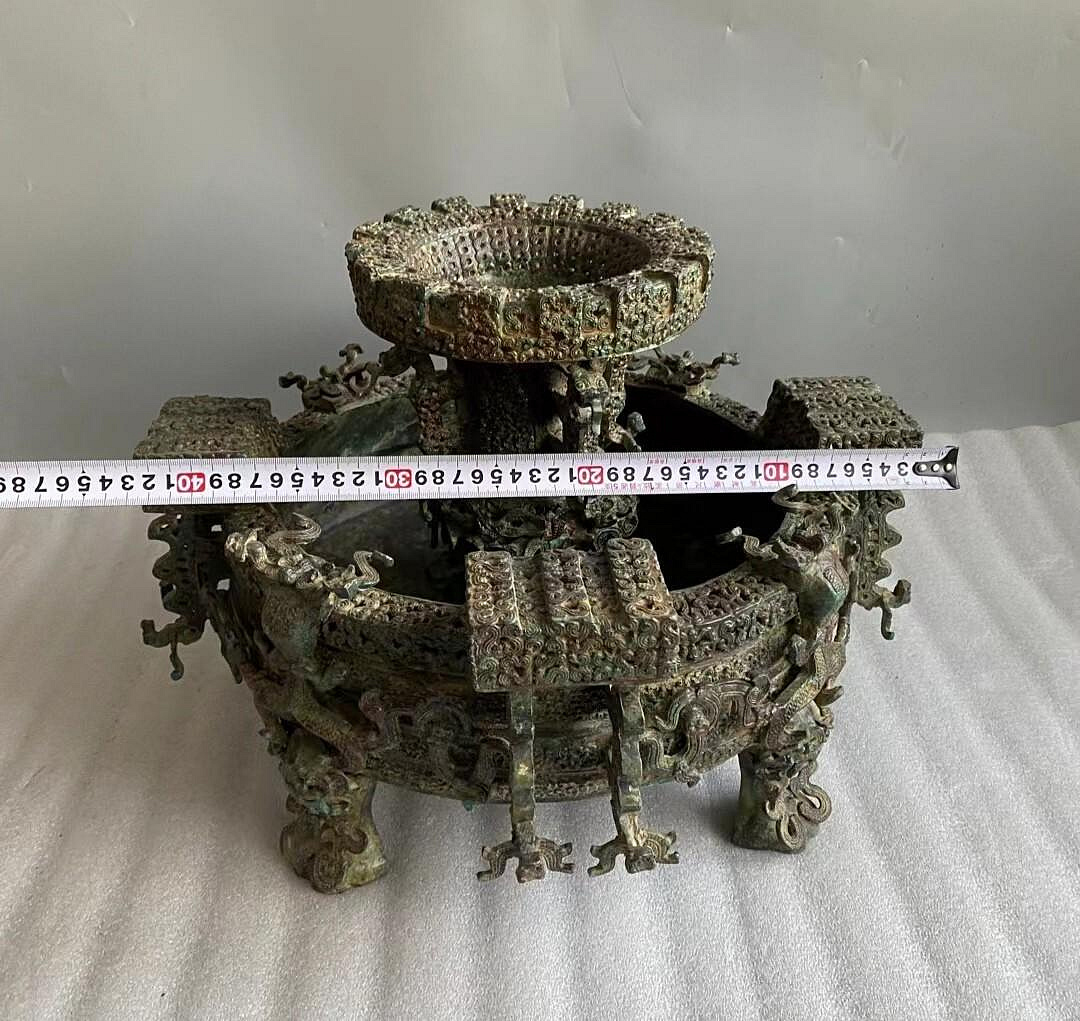 古玩銅器収蔵擬古純銅金魚筆洗灰皿硯台包漿老道家庭書房置物 古玩銅器