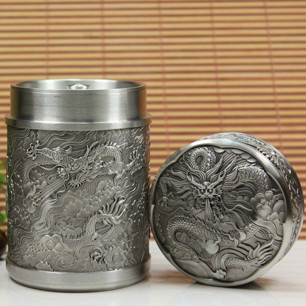 5Cgo 【批發】含稅會員有優惠14065602361 錫器龍罐純錫茶葉錫罐錫制