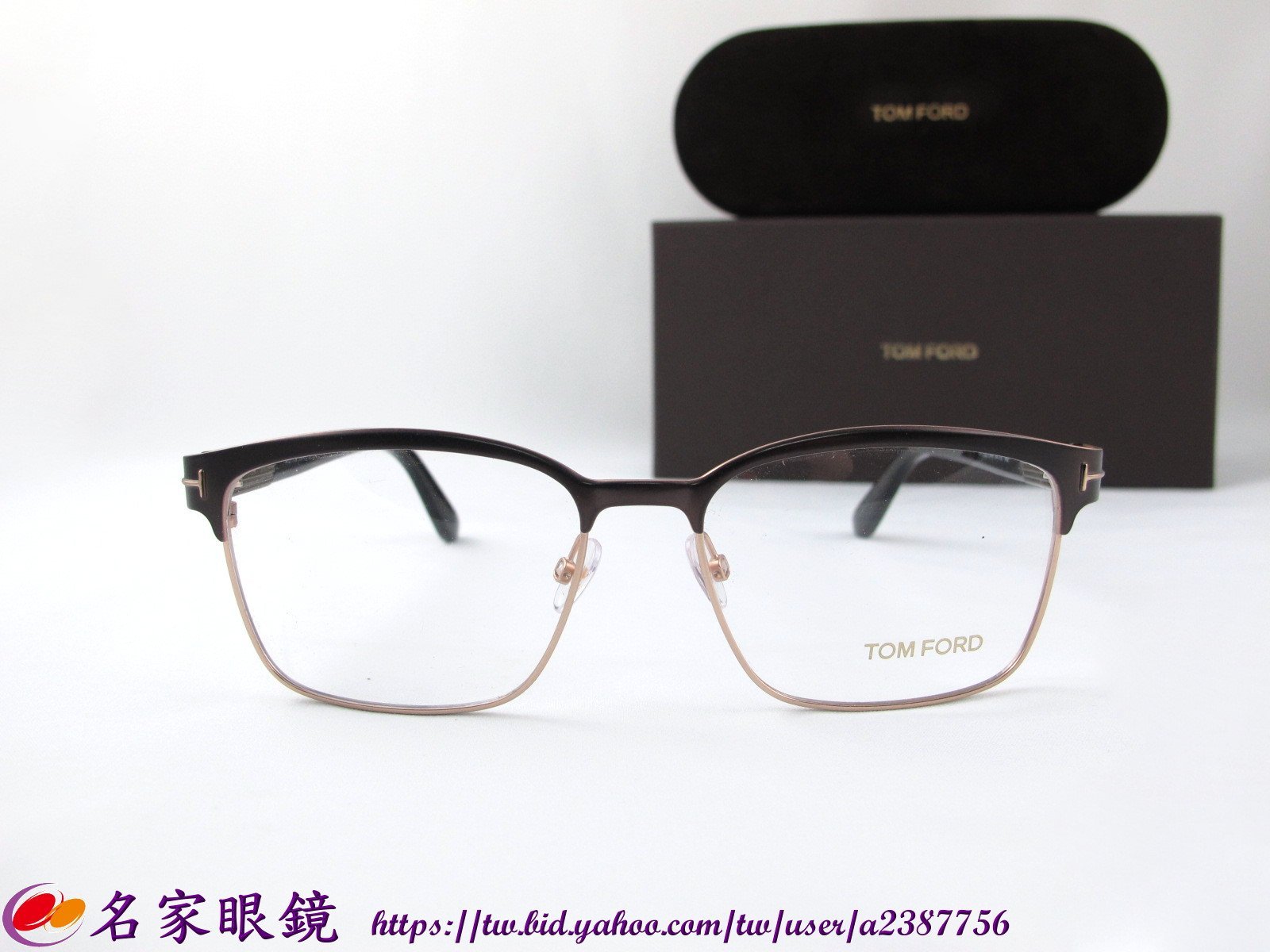 名家眼鏡》TOM FORD 復古眉架造型設計咖啡+玳瑁腳混合框TF5323 048 