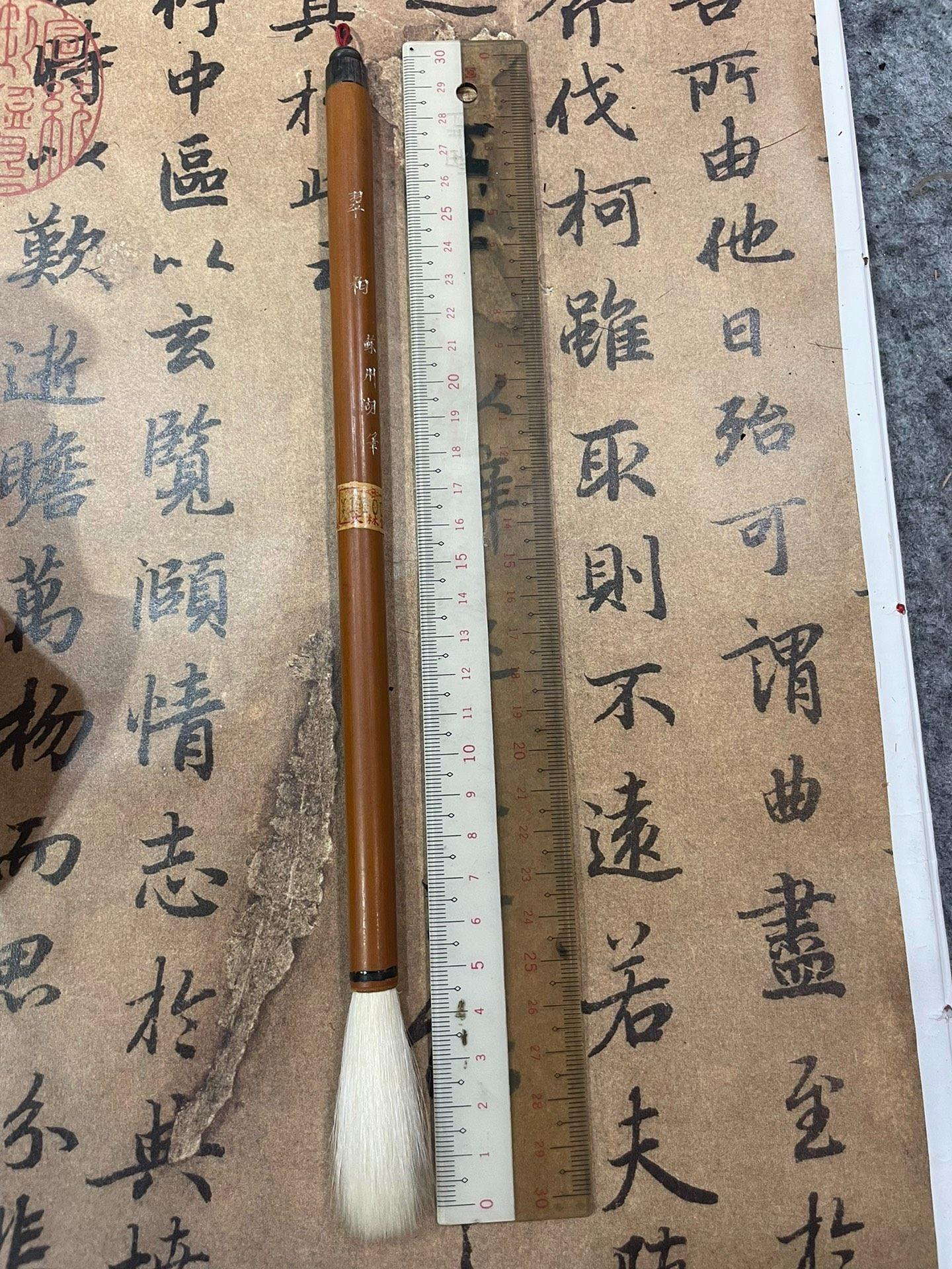 嚴選80年代日本金鼎牌翠柏羊毫毛筆，細嫩光鋒如初上市翠柏毛筆日本