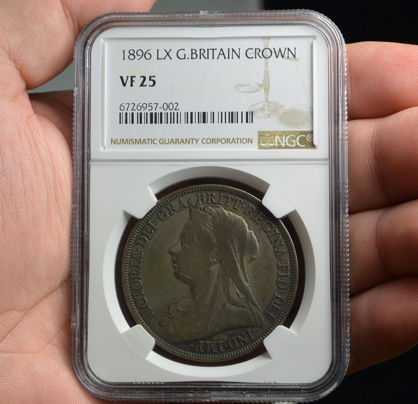 中国古銭　銀幣 NGC鑑定済み VF Details 七錢二分 $1 龍 評級幣英國1896年維多利亞像1克朗屠龍銀幣鑑定幣NGC VF25 | Yahoo拍賣