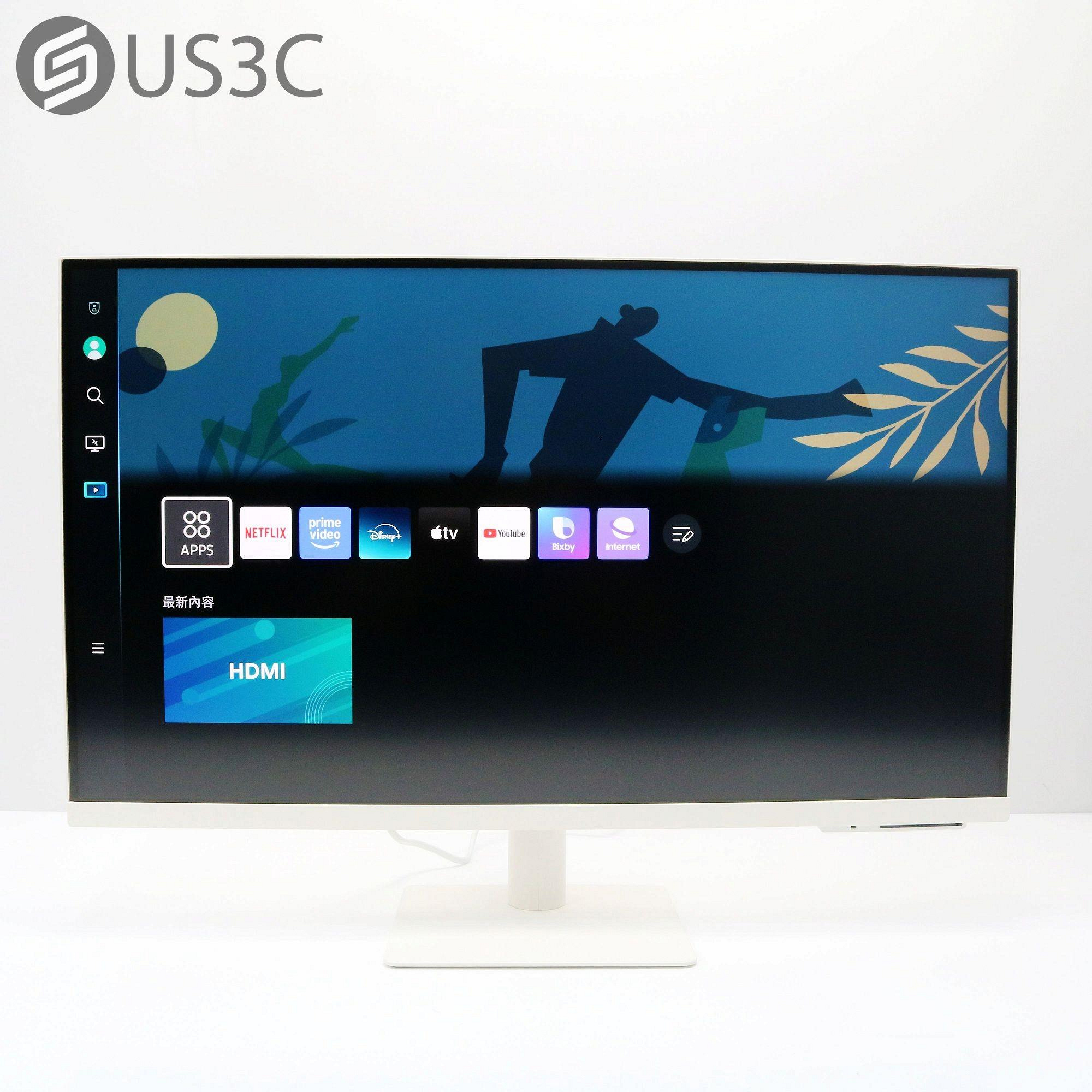 【US3C-小南門店】公司貨 2023年 三星 Samsung S27CM703 27吋智慧聯網螢幕 M7 白 4K 內建串流App 智慧感應調整 二手螢幕
