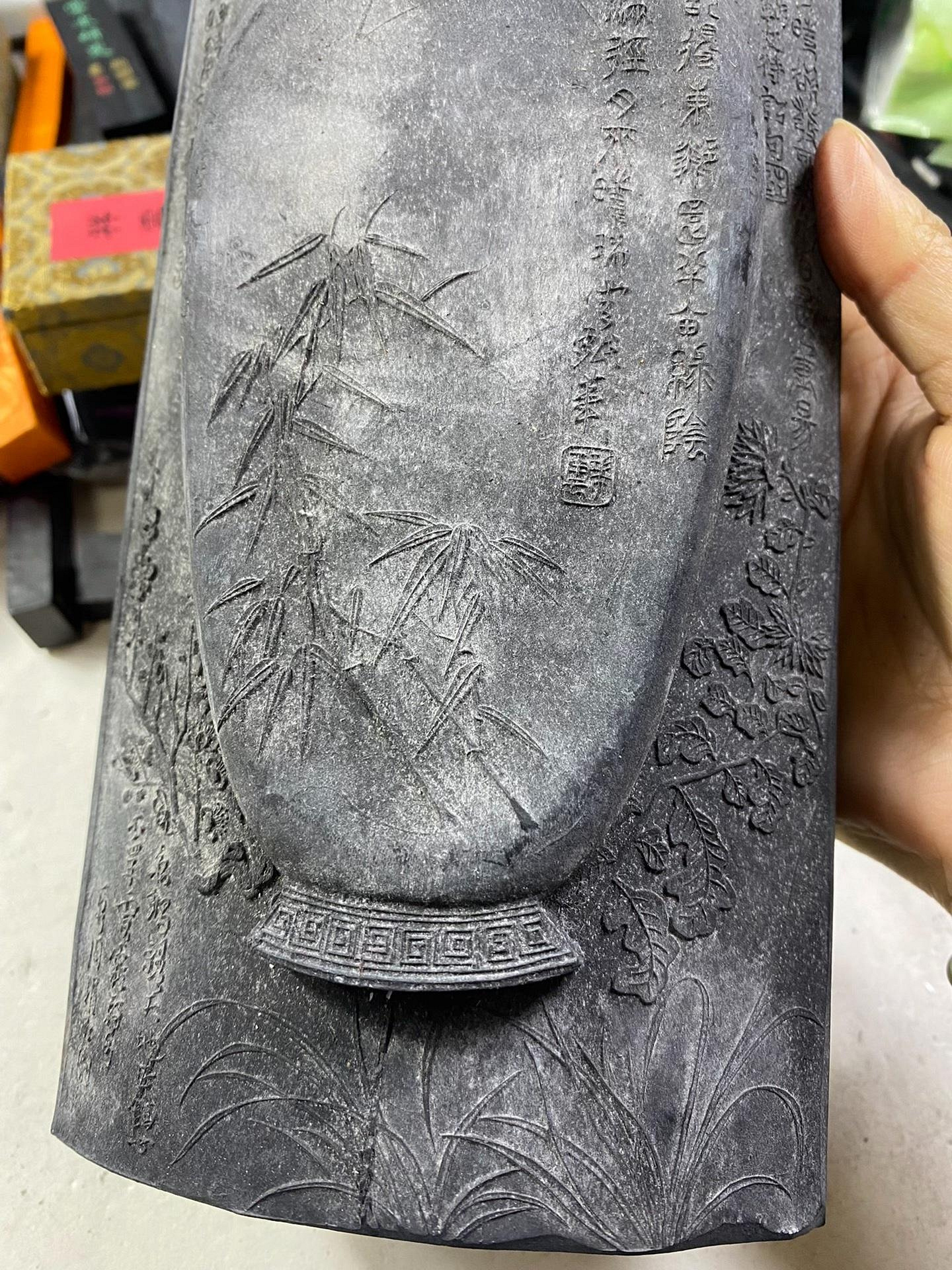 古墨　大明程君房製 大明程君房80年代古法老墨特惠，重977克嚴選精品，墨質黑亮泛藍紫光