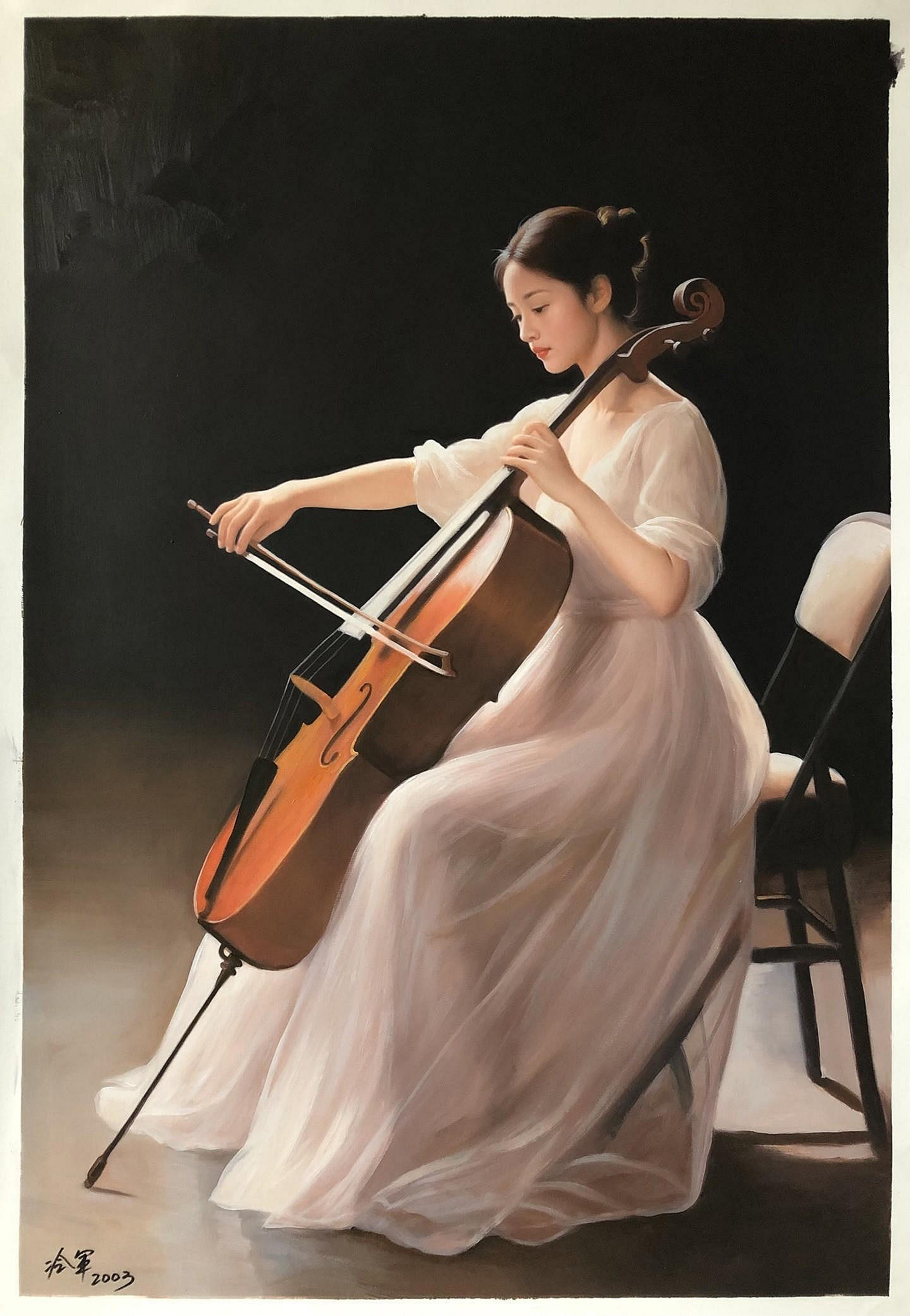嚴選冷軍老師創作的大型純手繪油畫作品，尺幅達100x70cm，精緻度超高