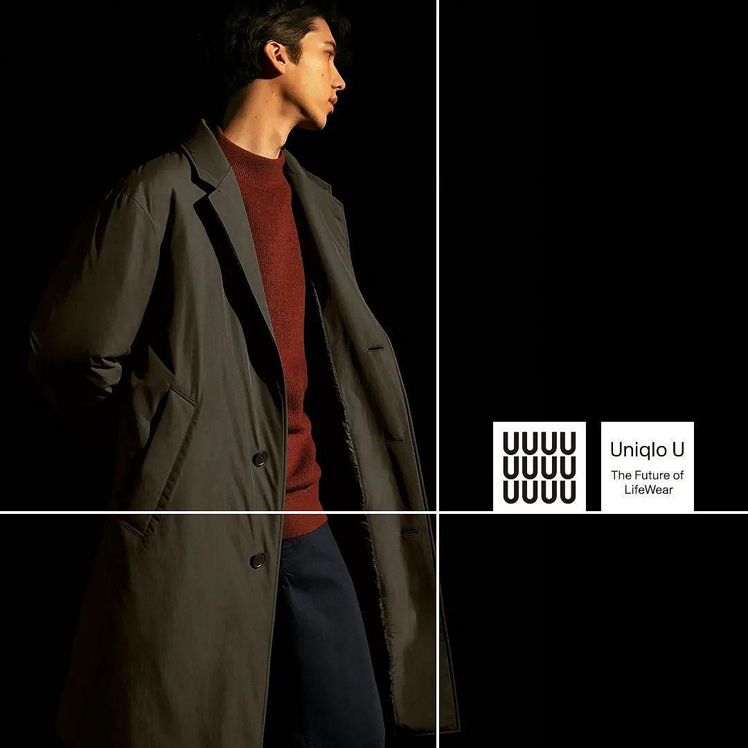 UNIQLO UUUU系列 Lemaire 設計款 絕版品 翻領立領2穿式防水羽絨大衣 羽絨外套 暮藍色 L 僅穿1次