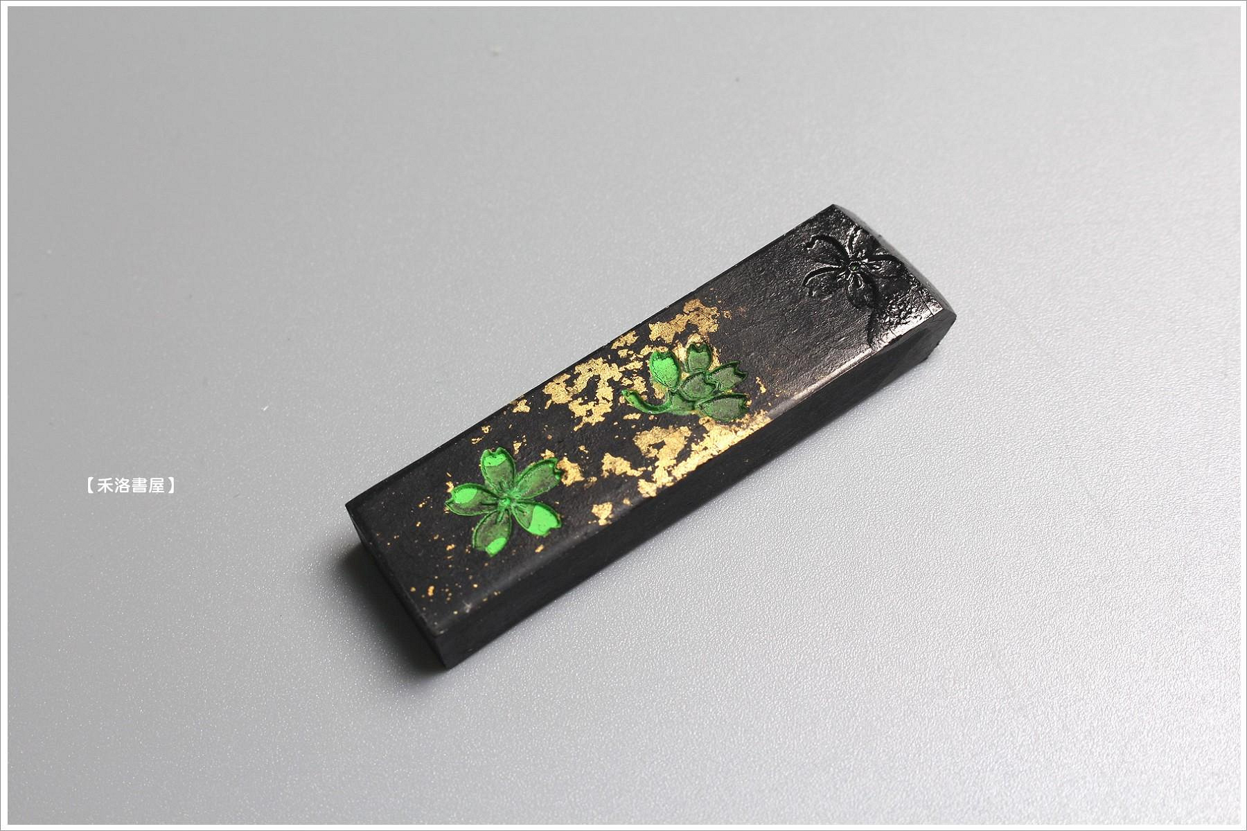 禾洛書屋】JM-45日本古梅園〈金櫻形-五星墨〉殘墨(12g)墨條/老墨