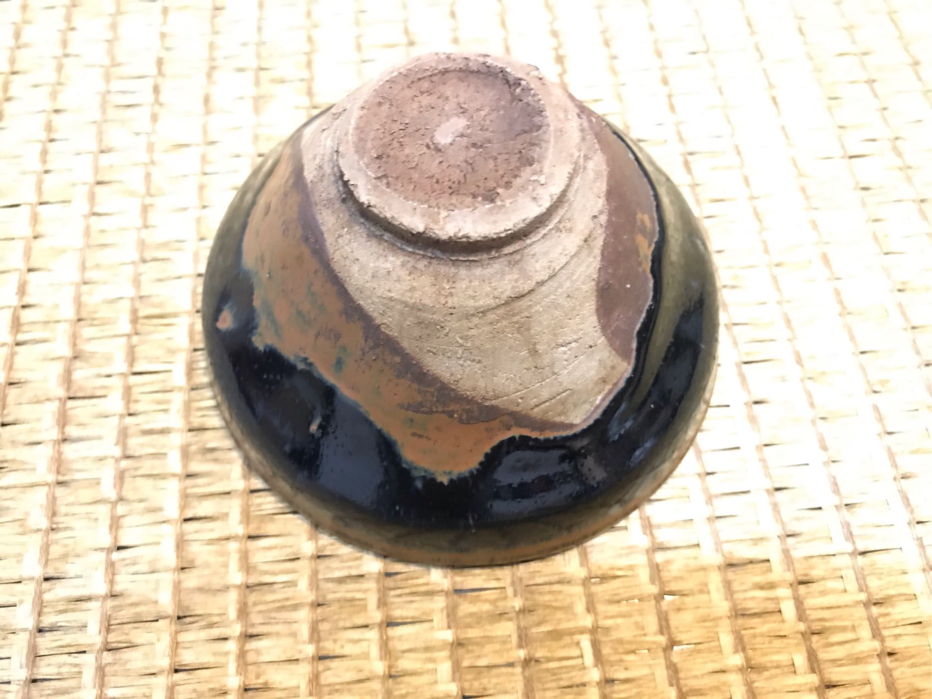 宋時代　黑釉窯変釉茶碗 黑釉建窯茶盞 天目茶碗　旧家蔵出し 唐物(A-63) 宋時代 黑釉窯変釉茶碗 黑釉建窯茶盞 天目茶碗