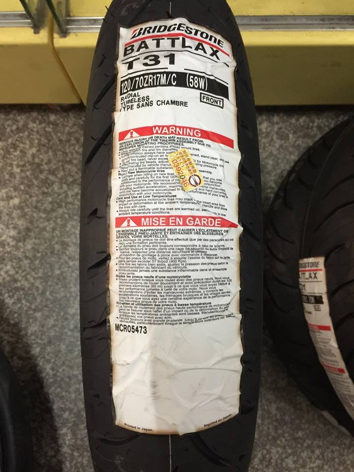 【油品味】普利司通 BRIDGESTONE T31 120/70-17 120/70ZR17M/C 重機輪胎
