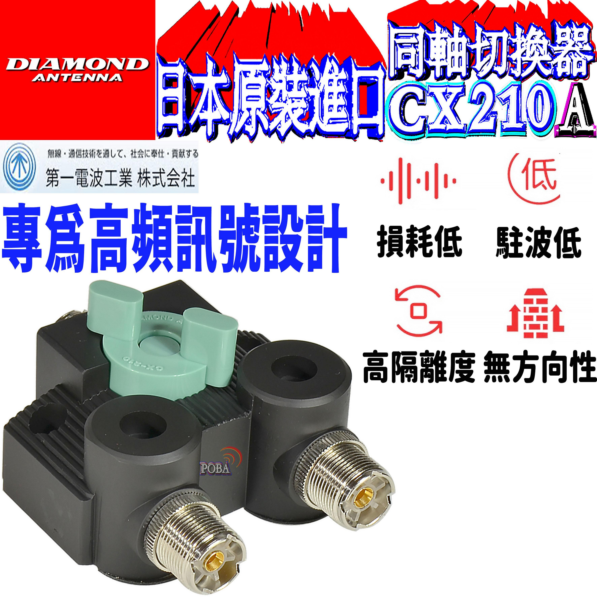 ☆波霸無線☆日本原裝進口DIAMOND CX210A同軸切換器無線電一入二