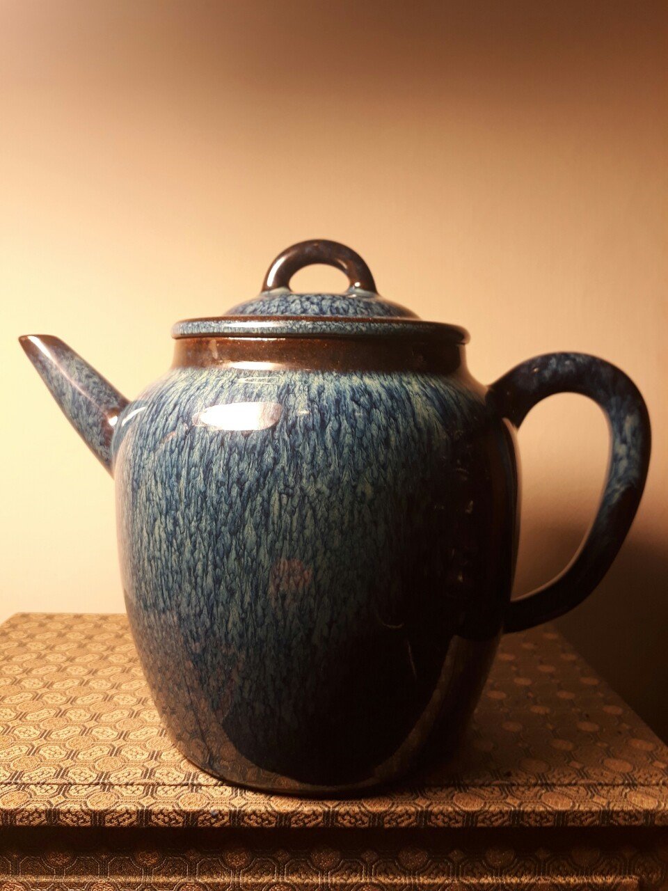 隆邨] 清末大鈞釉古壺釉色均勻古樸蓋無款葛德和造單孔難得珍品