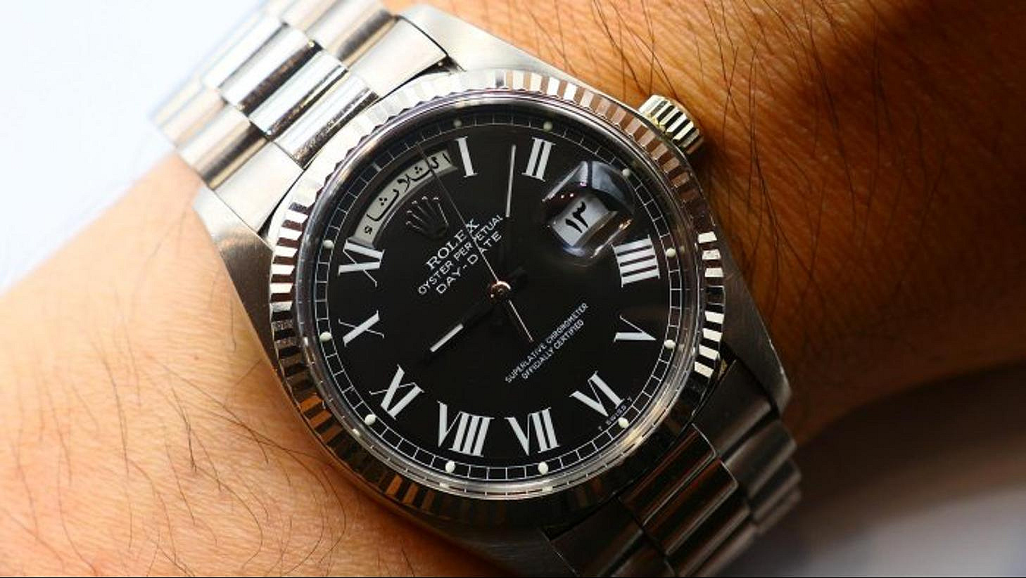 【美好時光】拍賣會等級ROLEX 1803 盒單全末代極品！黑面羅馬阿拉伯字盤18038 18238 18239參考