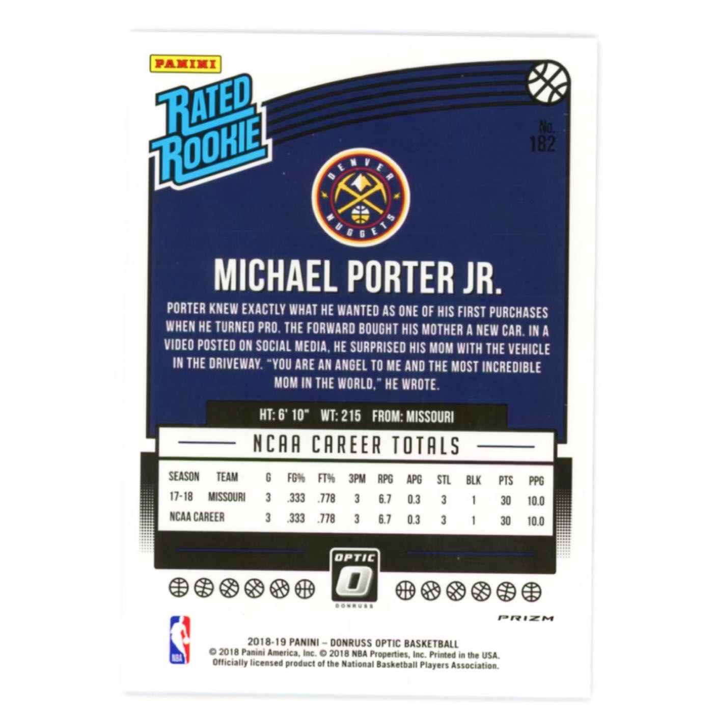 高騰中 Michael Porter Jr Prizm Choice RC SP 高騰中 Michael Porter