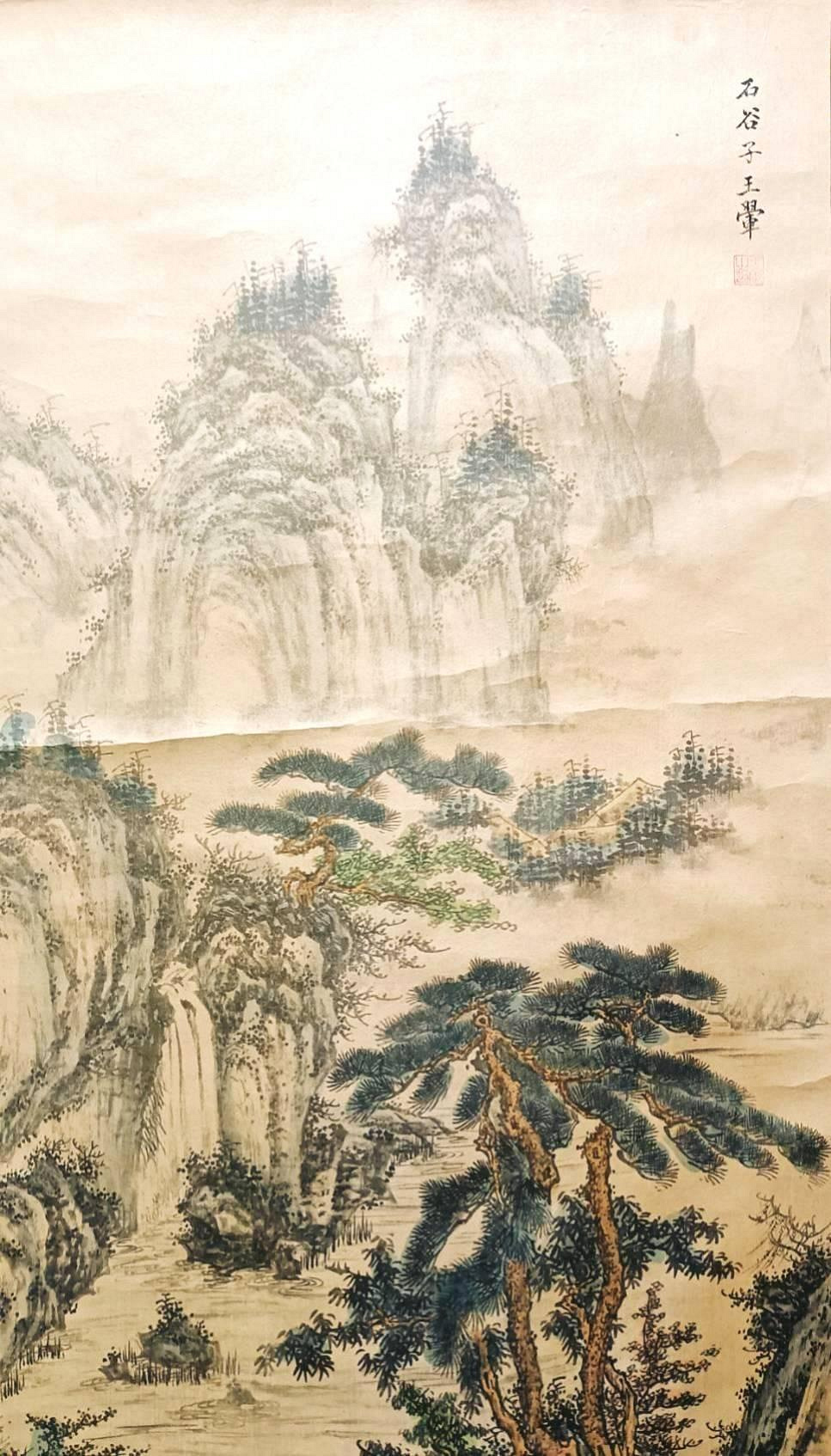 潤禾堂］石谷子王翬款。墨色山水國畫/書畫/圖。 | Yahoo拍賣