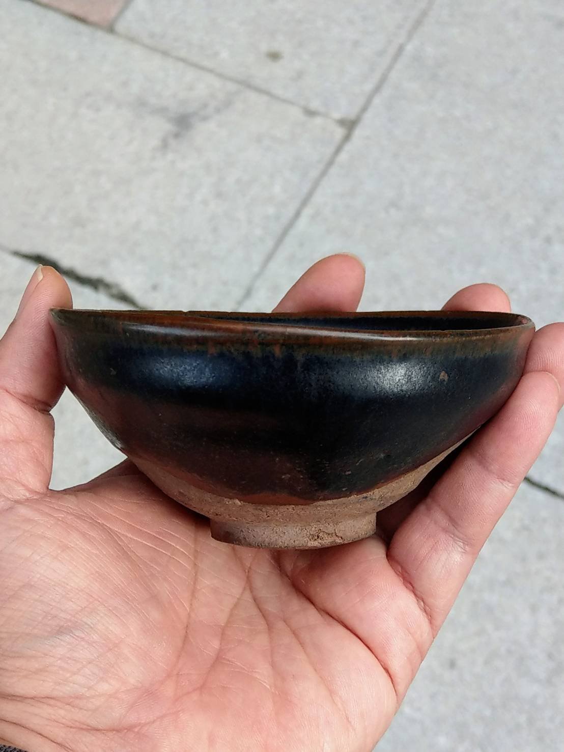 南宋時代　黑釉天目茶碗 二個 福清窯茶盞 唐物　古賞物　時代物(B-36) 南宋時代 黑釉天目茶碗 二個 福清窯茶盞 唐物 古賞