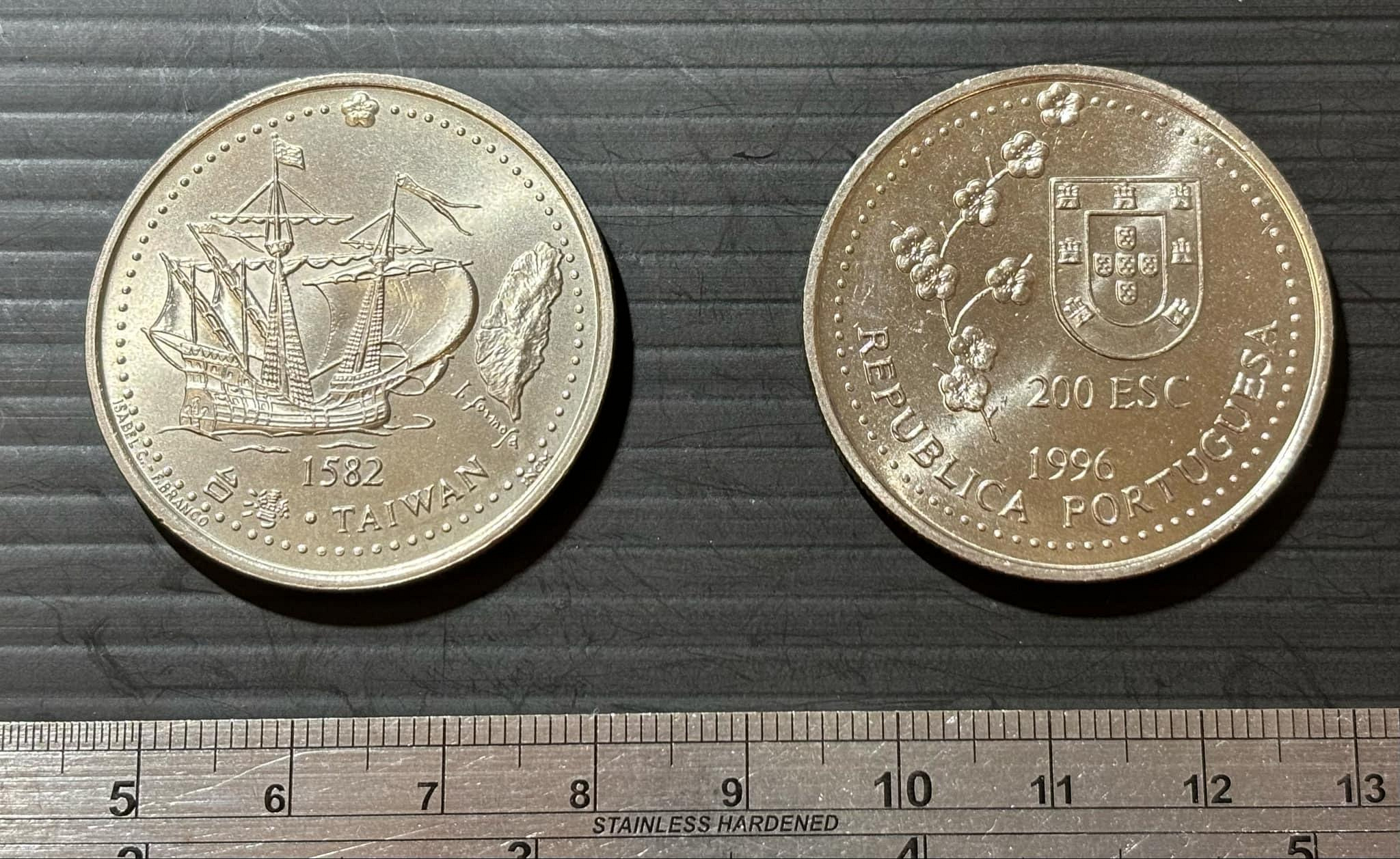 超值硬幣】葡萄牙1996年200escudo 紀念幣一枚，地理大發現-發現台灣，絕版珍罕~(98新~UNC) | Yahoo拍賣