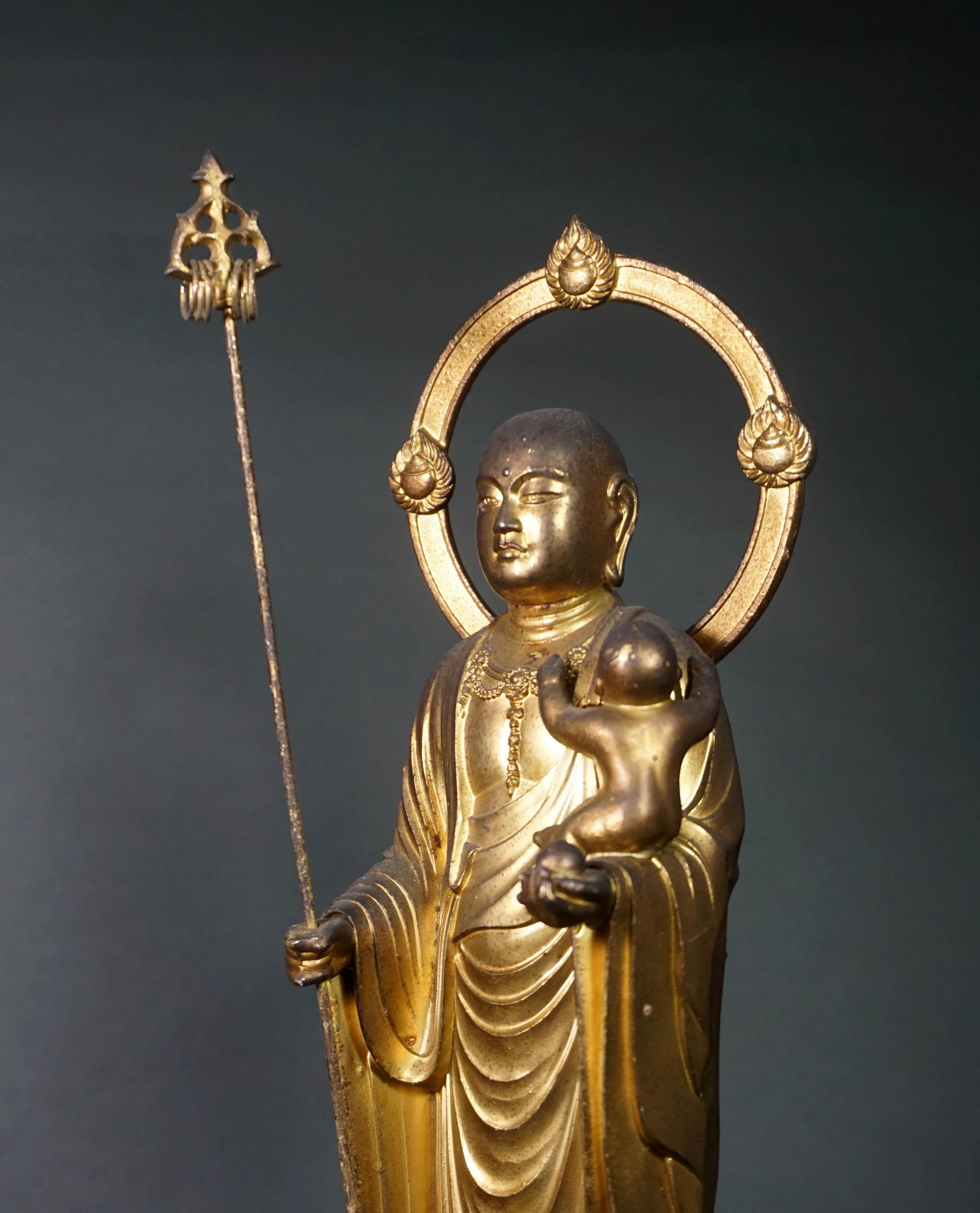 古董，中國古佛像，古銅製，光背裹に銘文が有リます，重約1100克 古董，中國古佛像，古銅製，光背裹に銘文が有リます，重約1100克