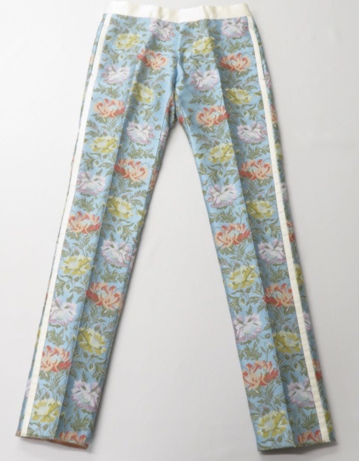 Gucci 花卉刺繡真絲混紡西裝褲
