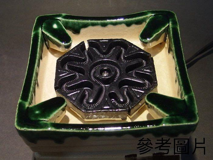 ☆清沁苑☆日本茶道具~野々田商店織部卓上江戶火鉢電熱器附鐵網~d843