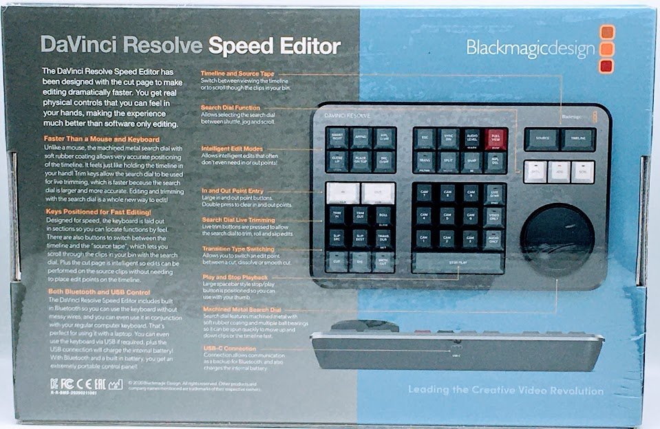 附軟體】 達芬奇Blackmagic DaVinci Resolve Speed Editor 調色剪輯