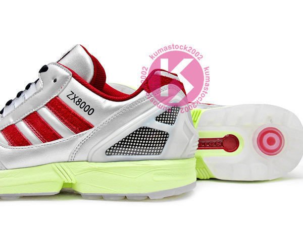 日本限定atmos ZX8000 GLOW IN THE DARK 聯名款全銀銀紅螢光M17283