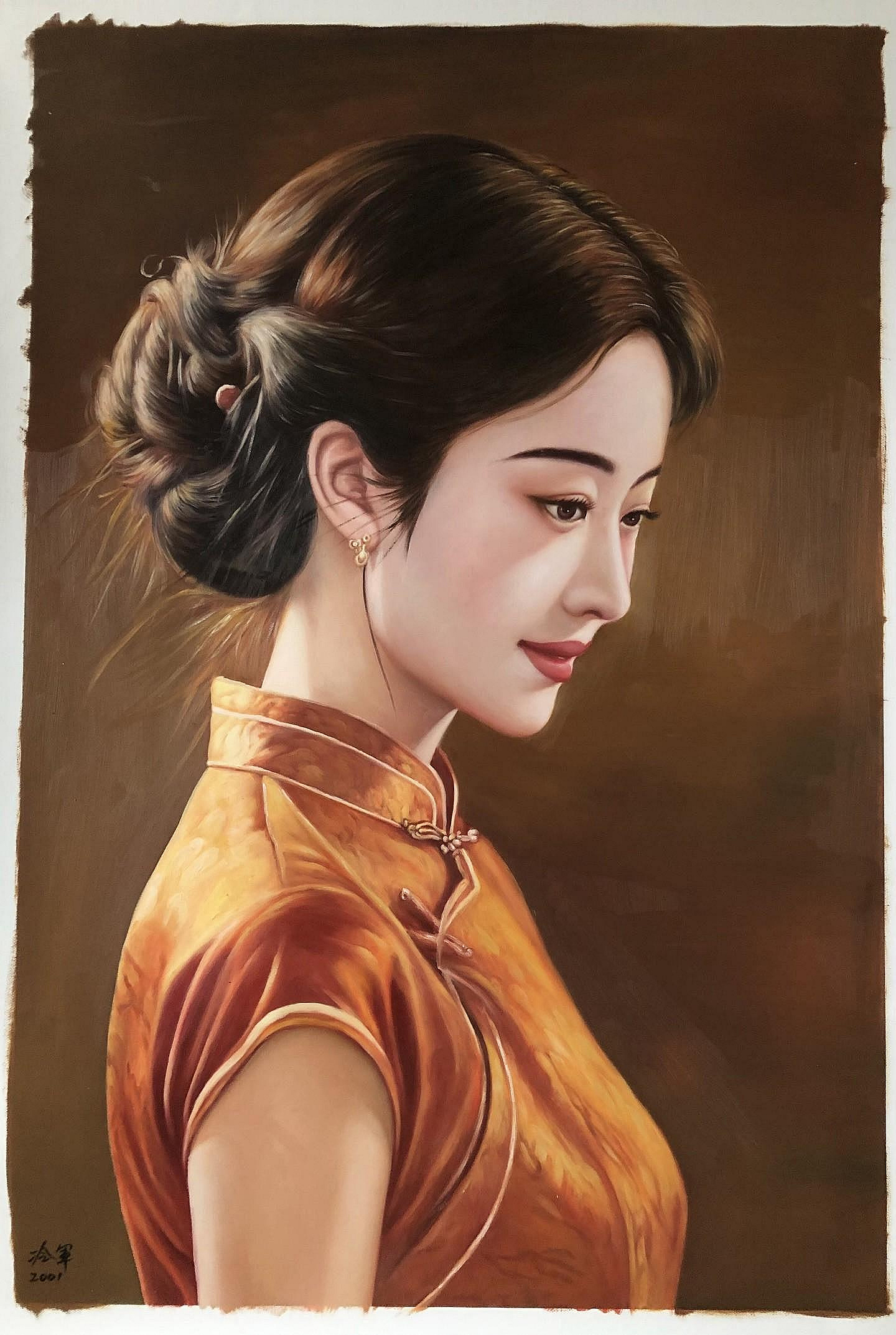 冷軍 作品図 手描き油彩画 人物画 70×100cm e6e85f22-404c-49cd-af05-