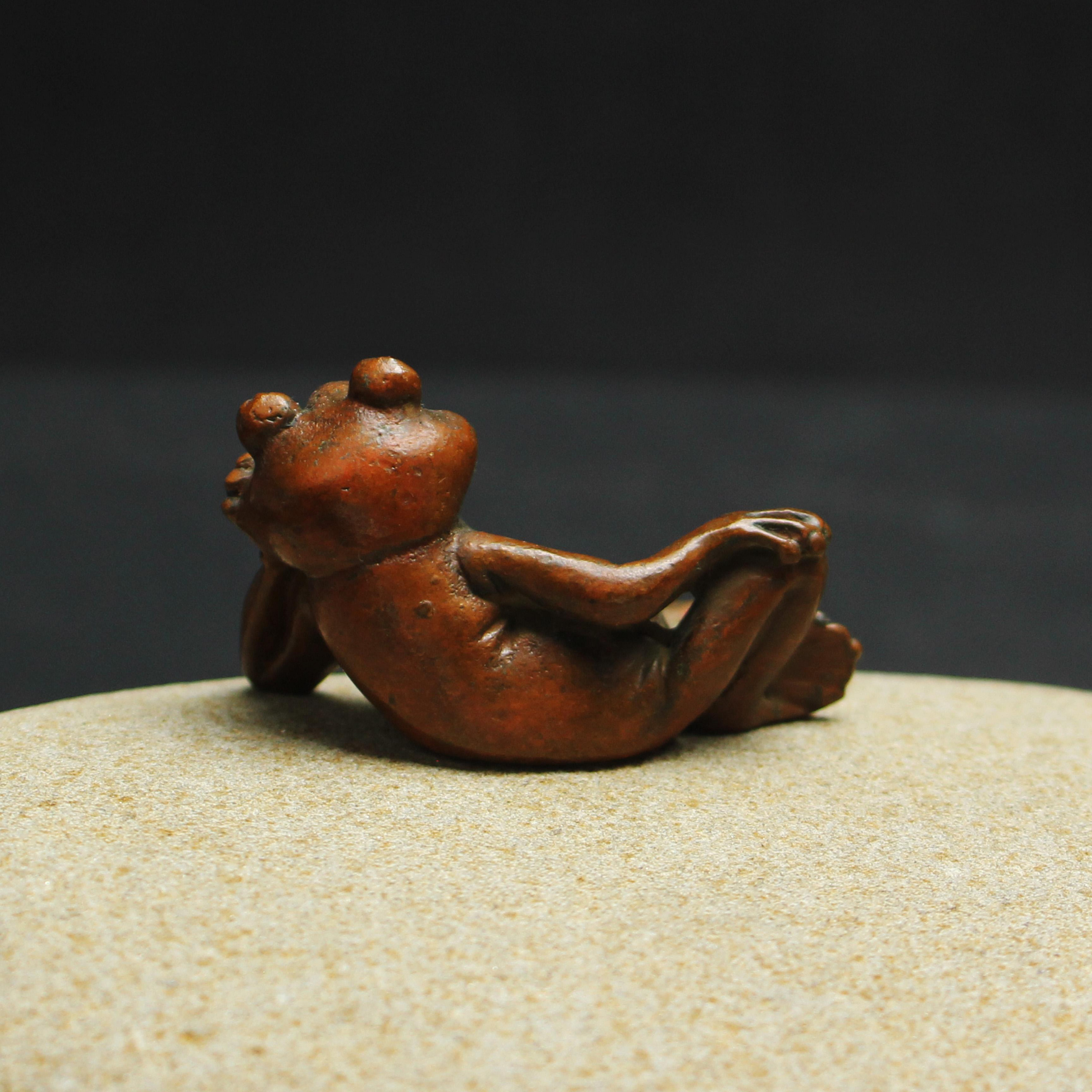 桑園の】銅雕80g 悠閒自在青蛙香插精美雕件雨宮宗銘Q 8085 | Yahoo拍賣